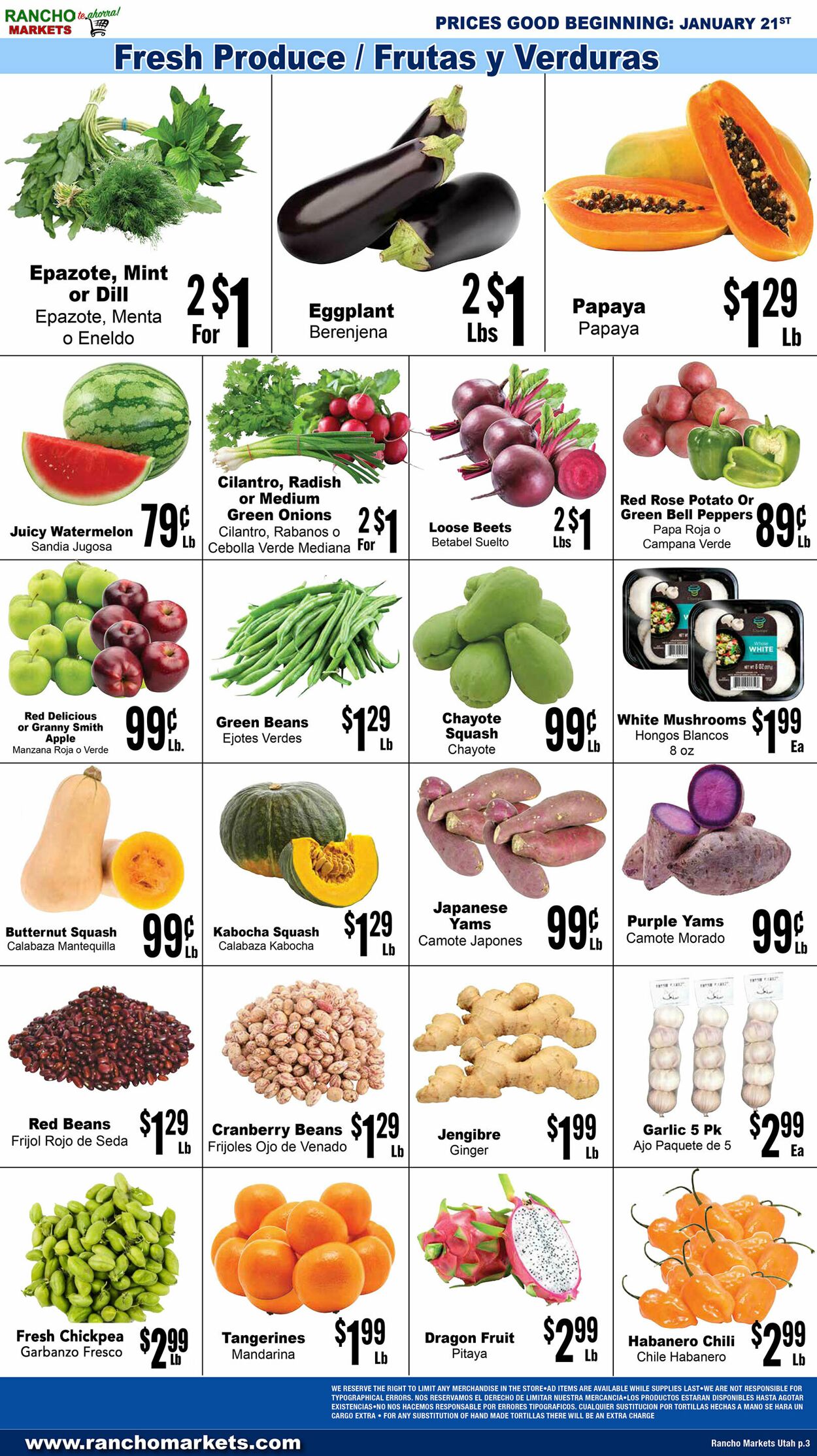 Weekly ad Rancho Markets 01/22/2025 - 01/27/2025