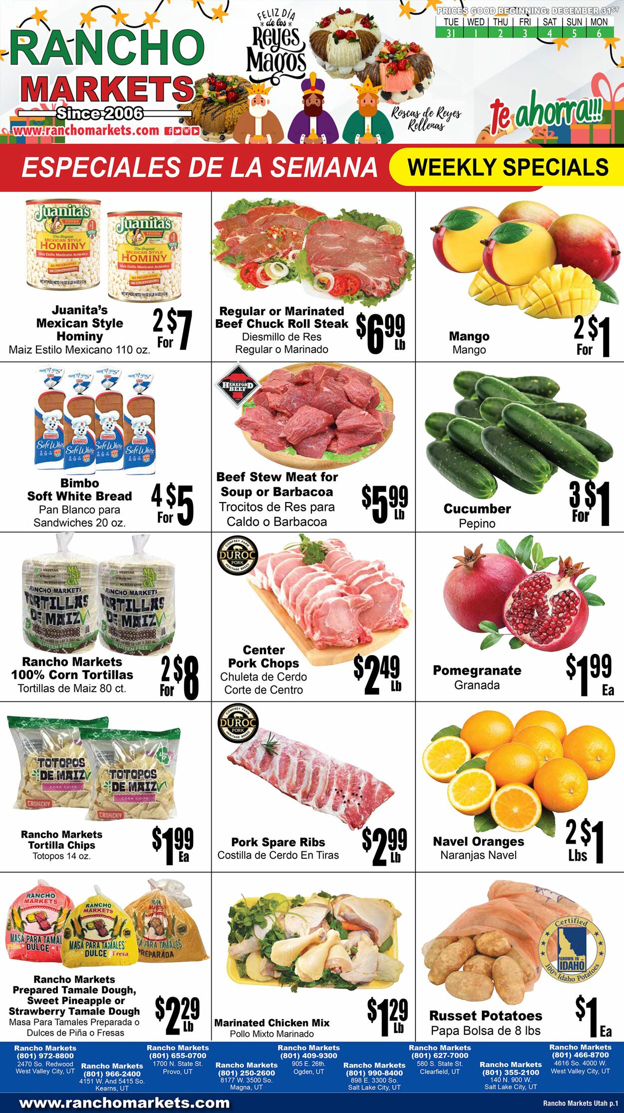 Weekly ad Rancho Markets 01/01/2025 - 01/06/2025