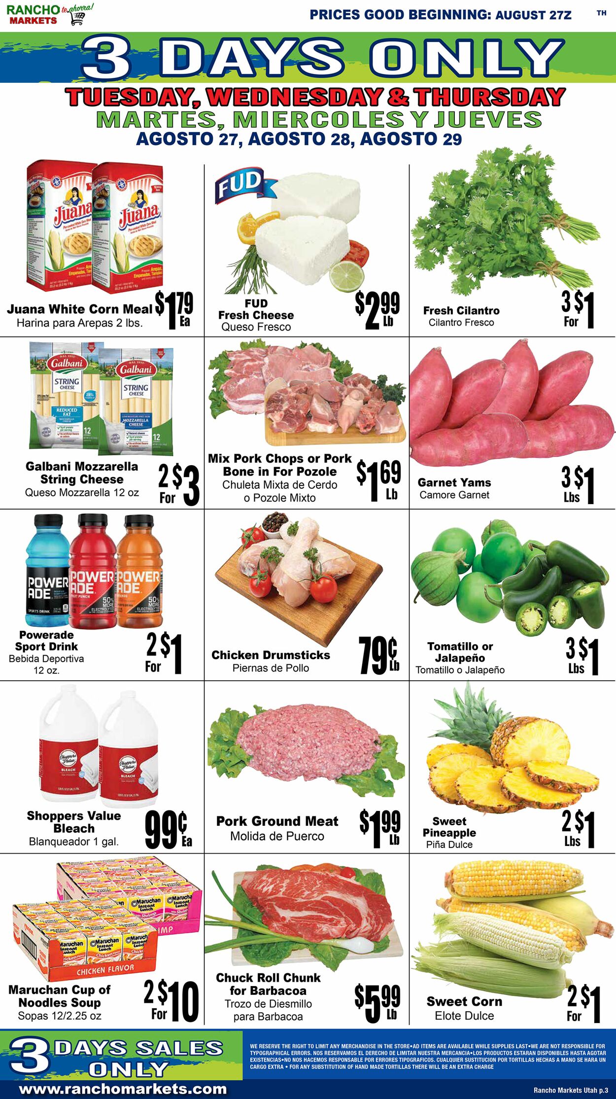 Weekly ad Rancho Markets 08/28/2024 - 09/02/2024