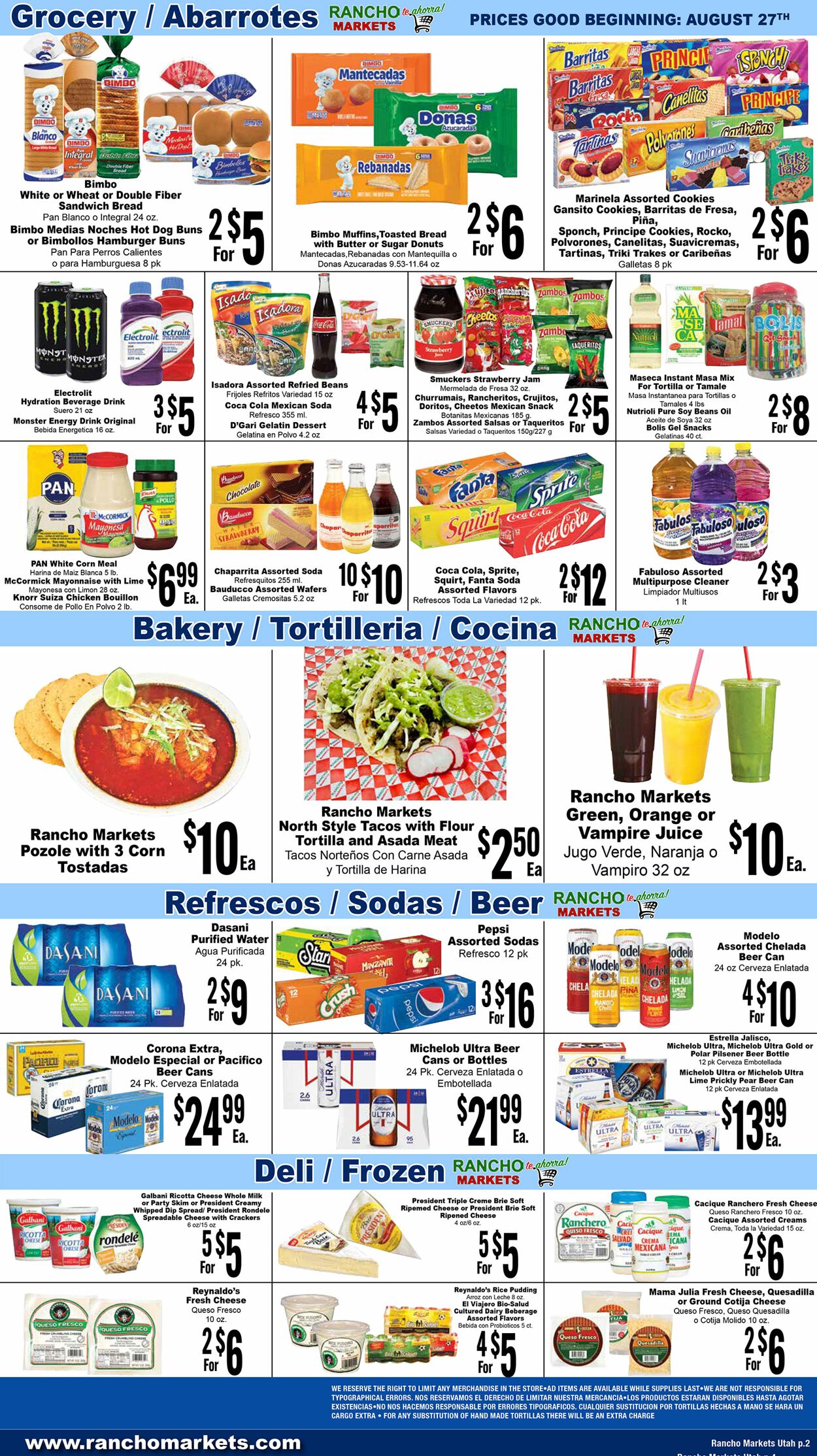 Weekly ad Rancho Markets 08/28/2024 - 09/02/2024