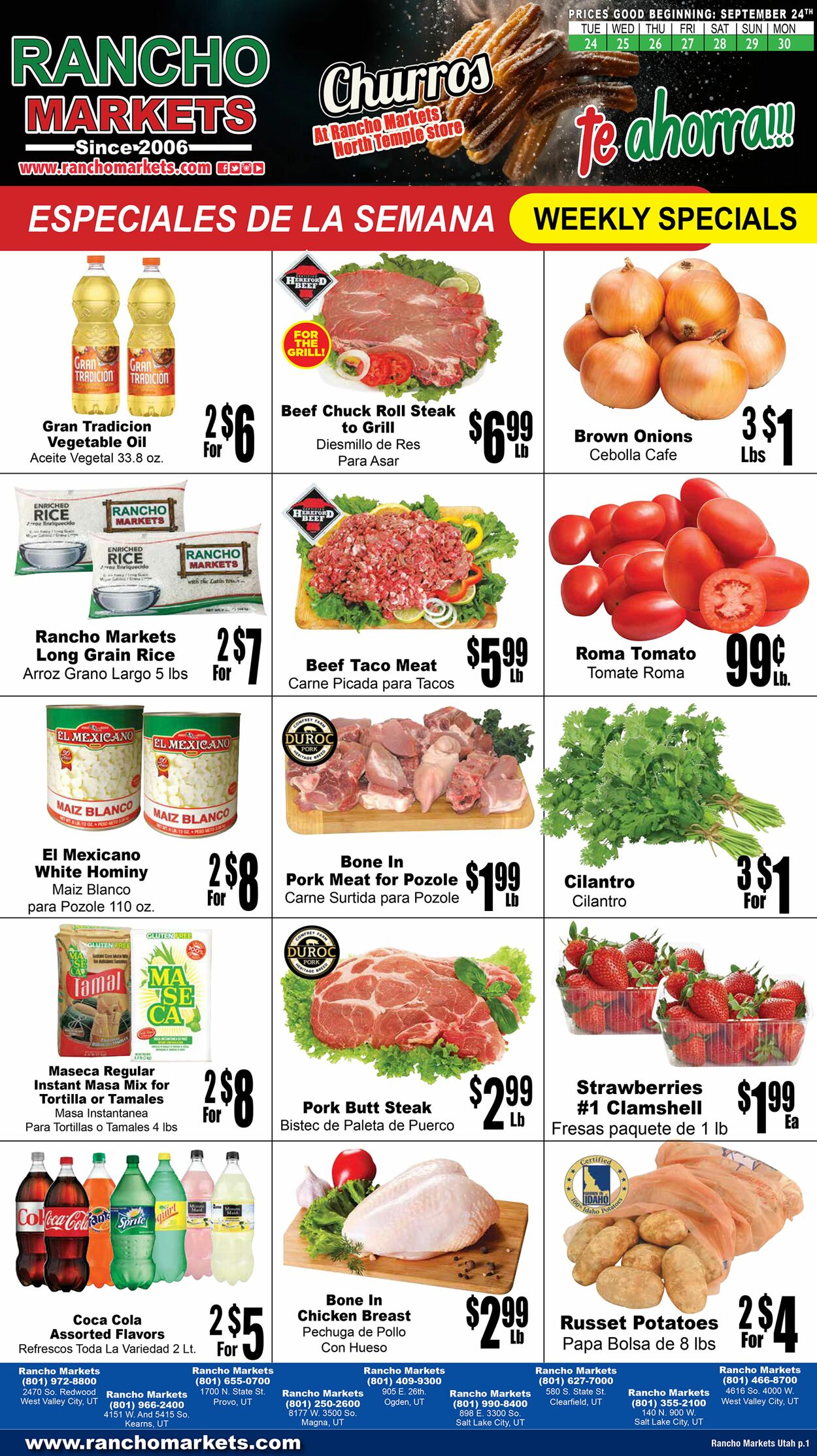 Weekly ad Rancho Markets 09/25/2024 - 09/30/2024