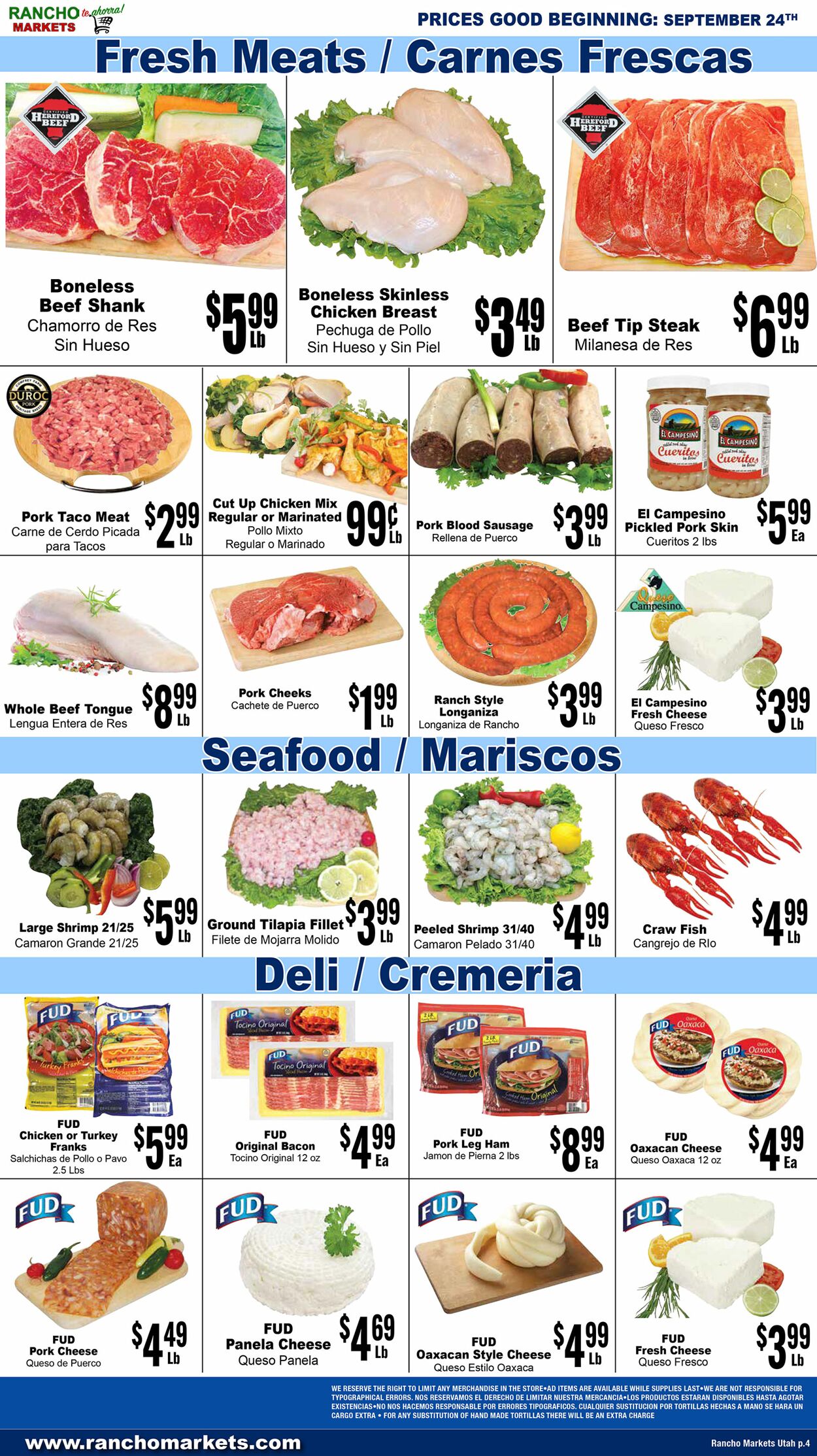 Weekly ad Rancho Markets 09/25/2024 - 09/30/2024