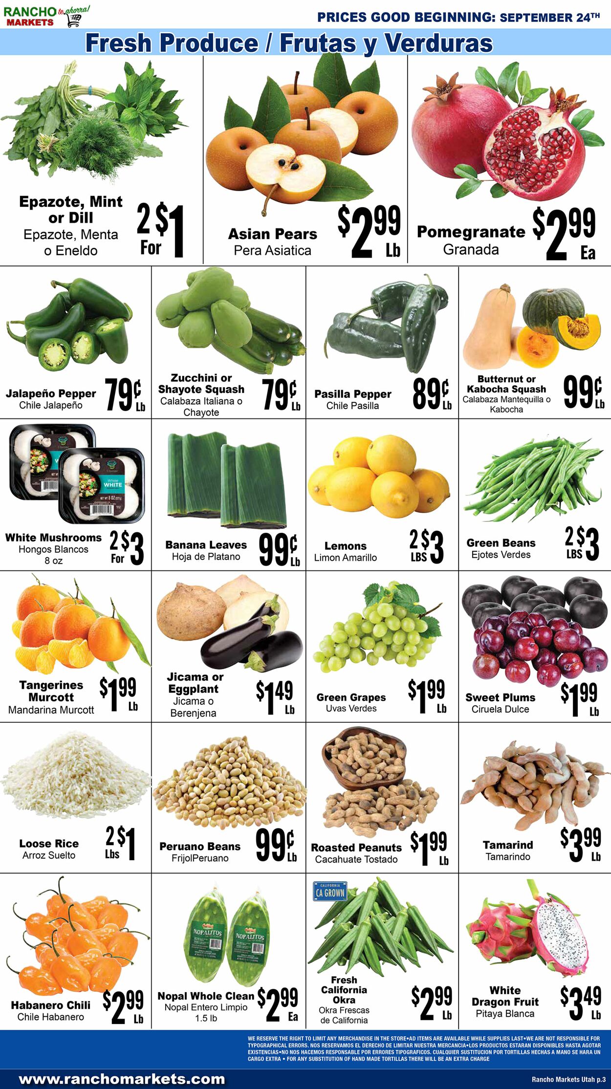 Weekly ad Rancho Markets 09/25/2024 - 09/30/2024