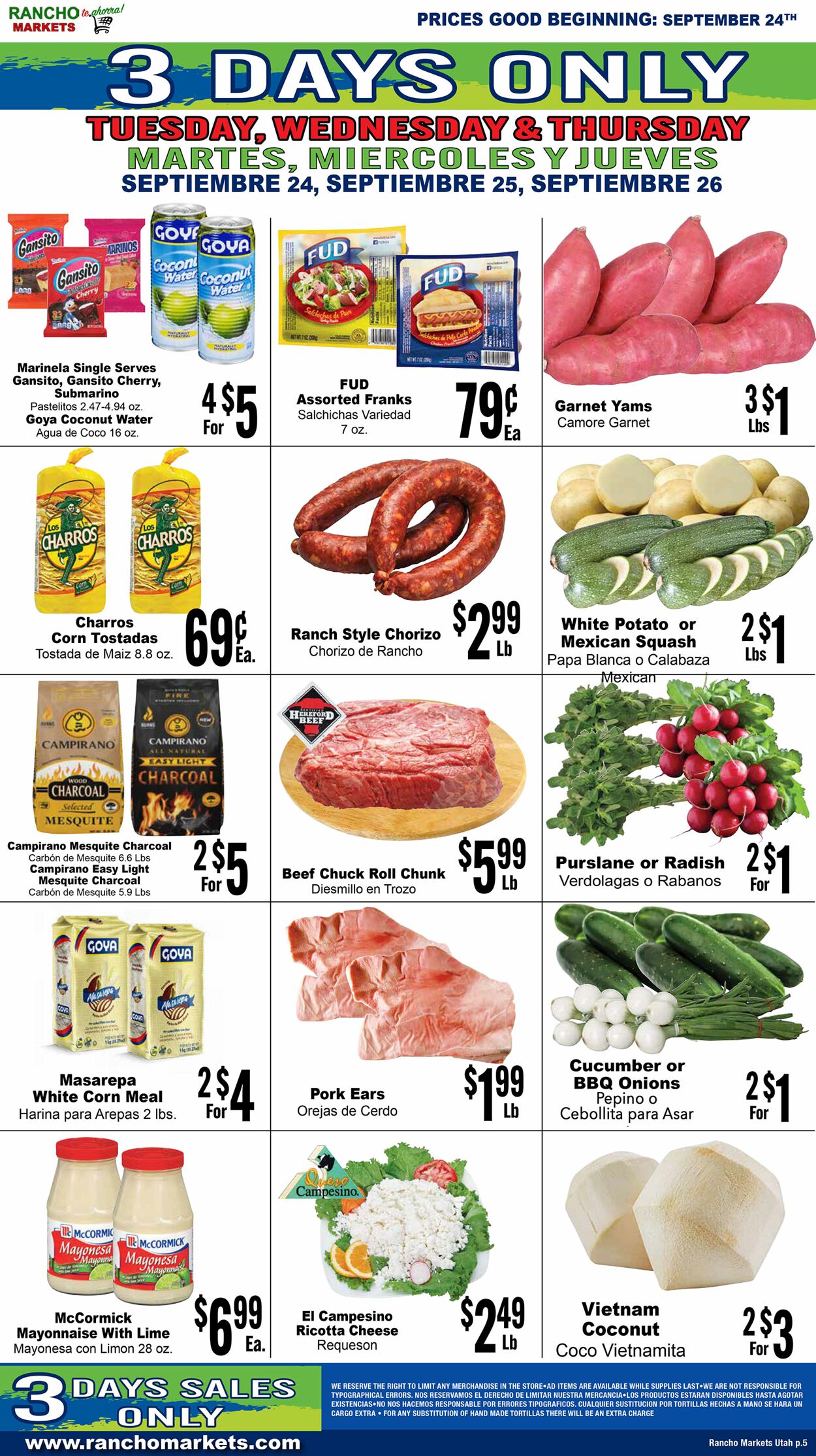 Weekly ad Rancho Markets 09/25/2024 - 09/30/2024