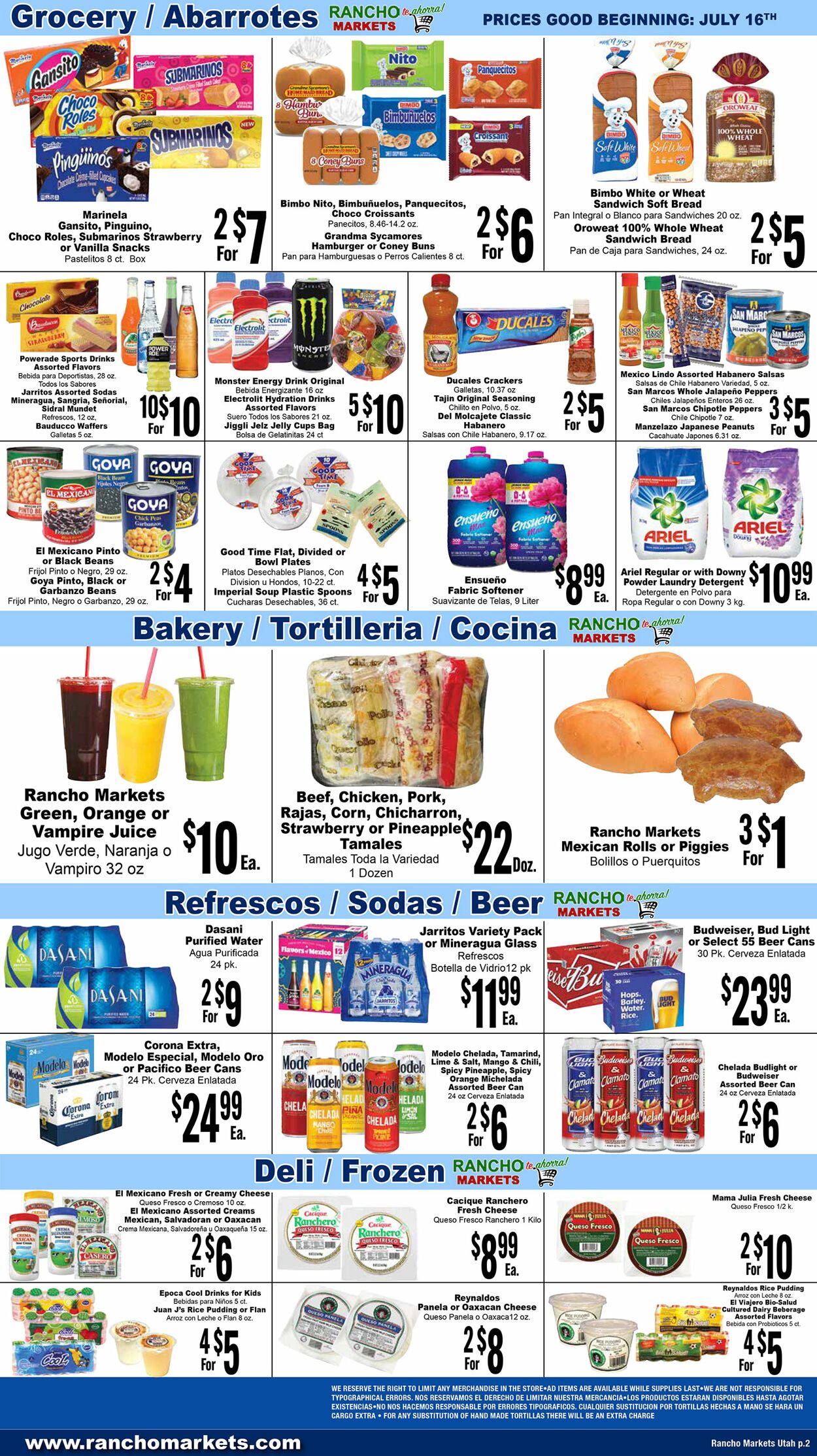 Weekly ad Rancho Markets 07/17/2024 - 07/22/2024