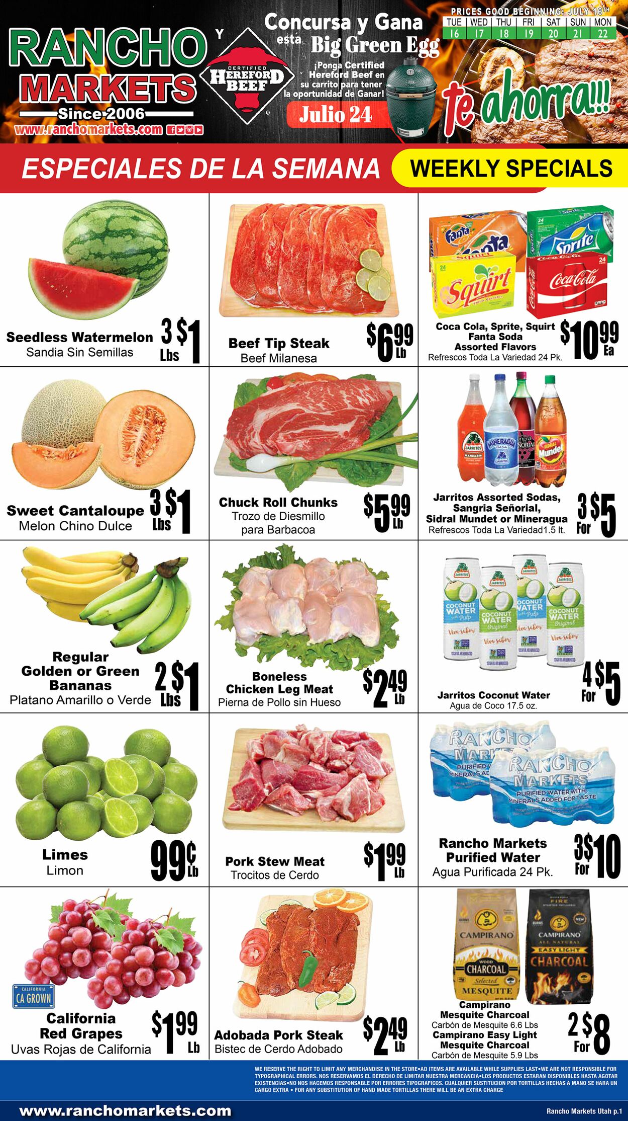 Weekly ad Rancho Markets 07/17/2024 - 07/22/2024