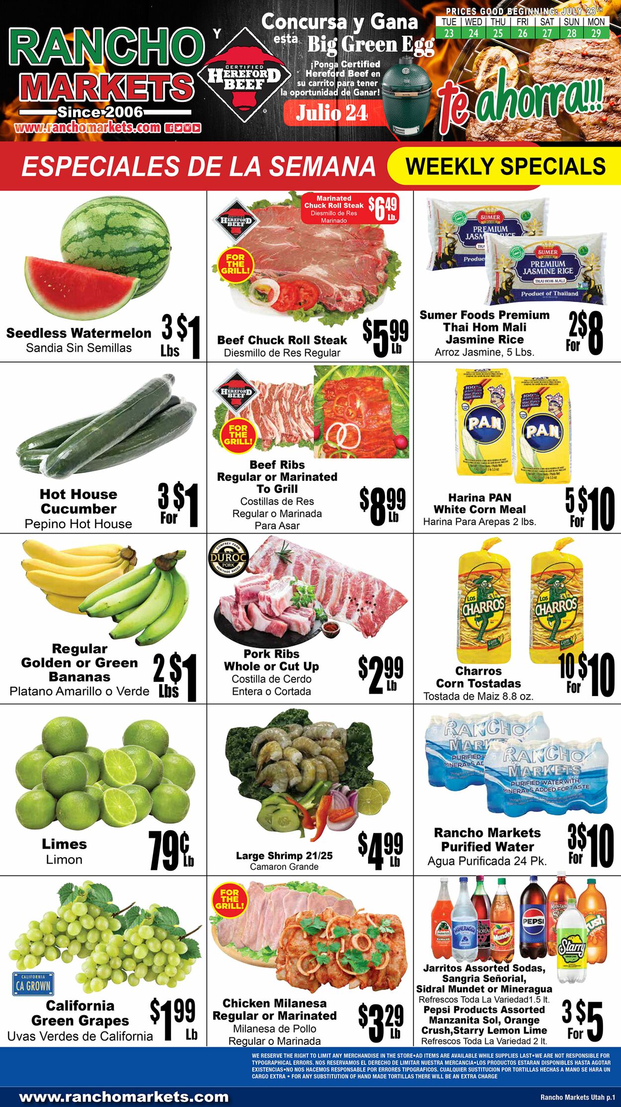 Weekly ad Rancho Markets 07/24/2024 - 07/29/2024