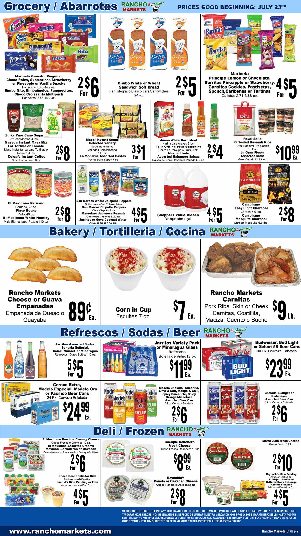 Weekly ad Rancho Markets 07/24/2024 - 07/29/2024