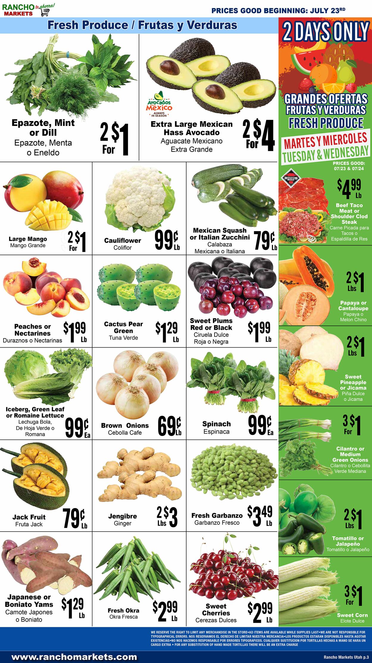 Weekly ad Rancho Markets 07/24/2024 - 07/29/2024