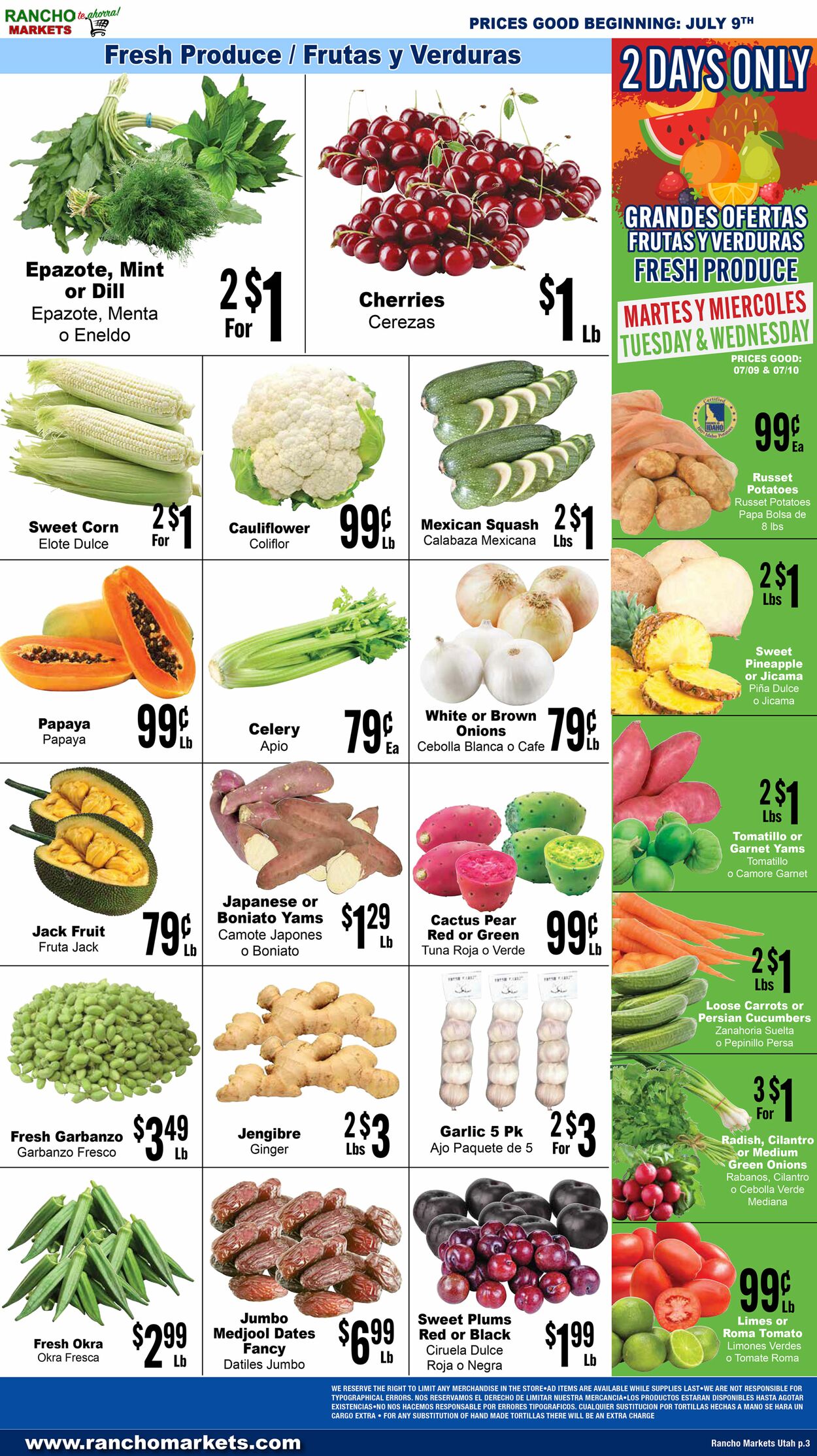 Weekly ad Rancho Markets 07/10/2024 - 07/15/2024