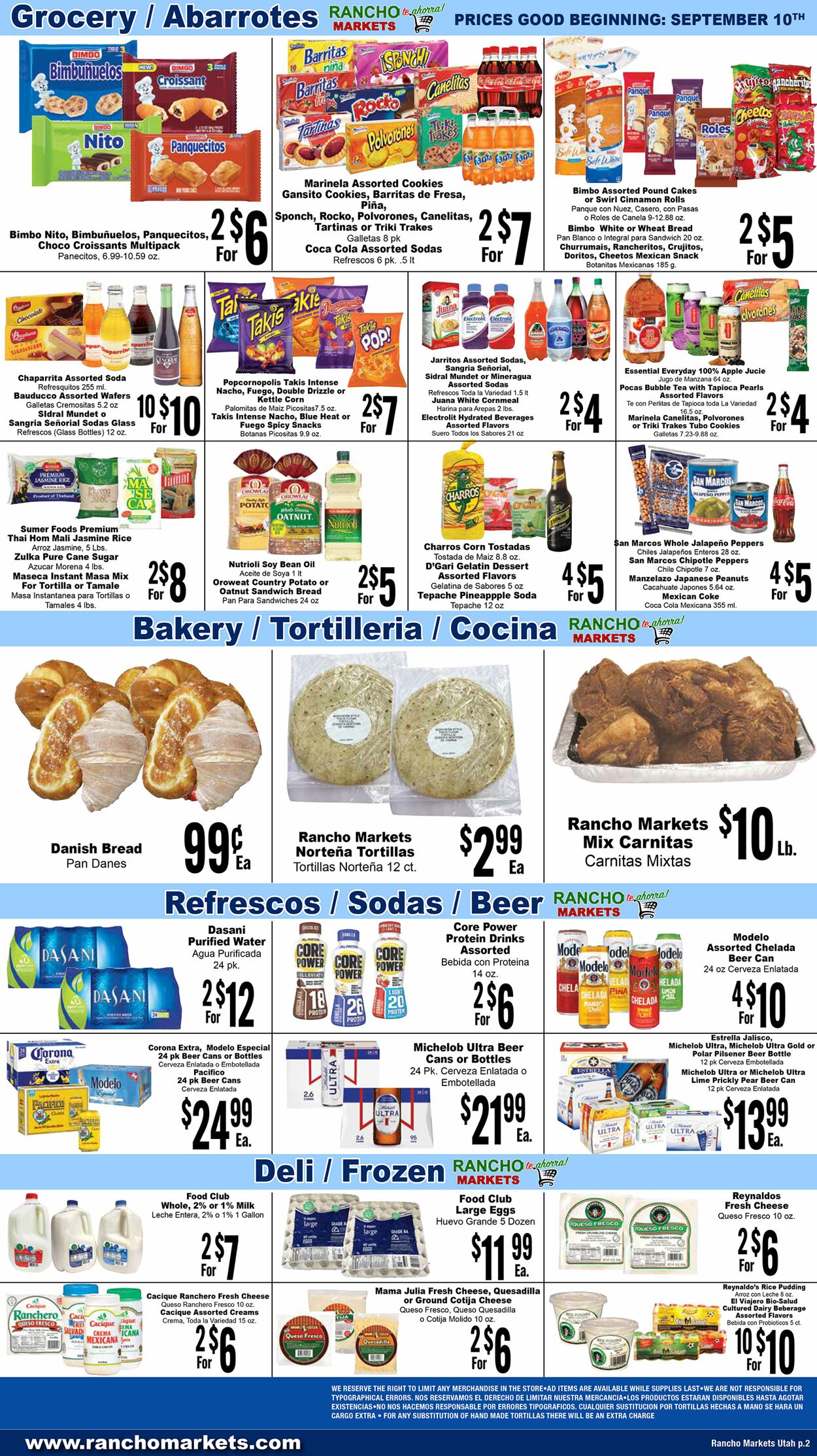 Weekly ad Rancho Markets 09/11/2024 - 09/16/2024