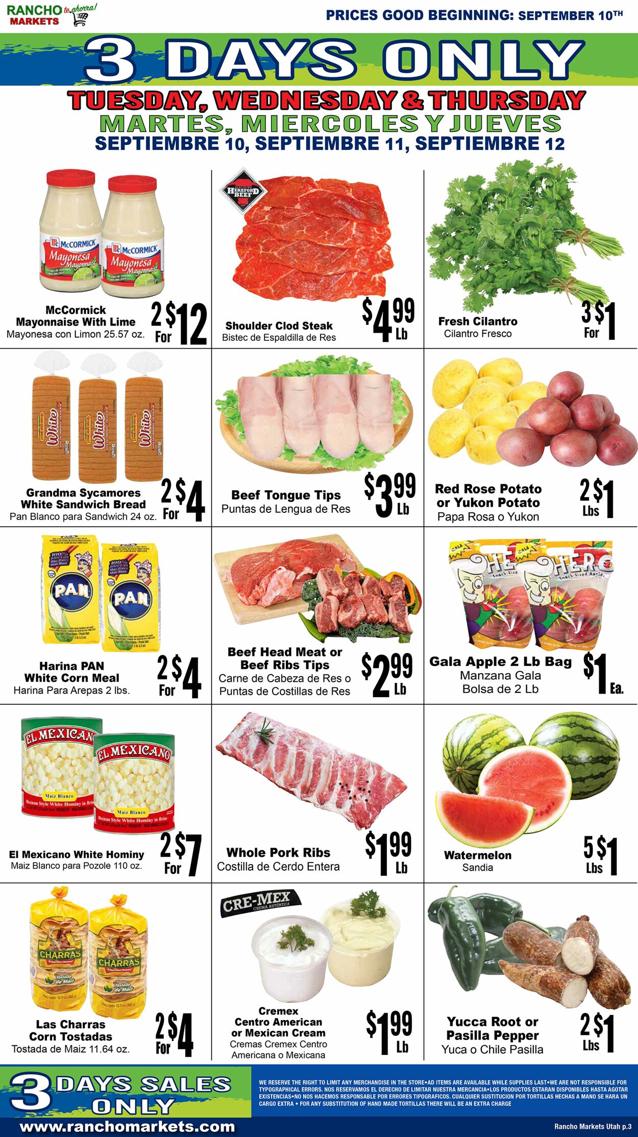 Weekly ad Rancho Markets 09/11/2024 - 09/16/2024