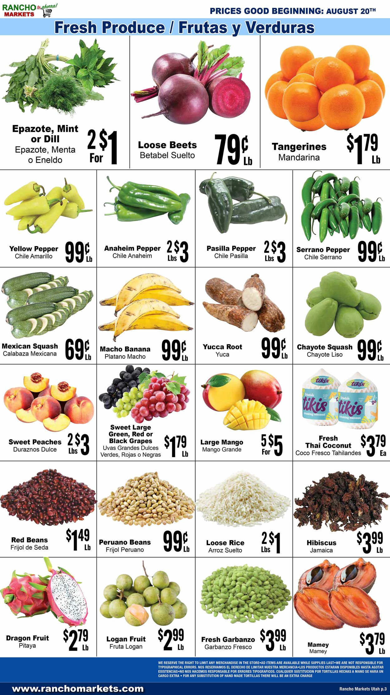 Weekly ad Rancho Markets 08/21/2024 - 08/26/2024