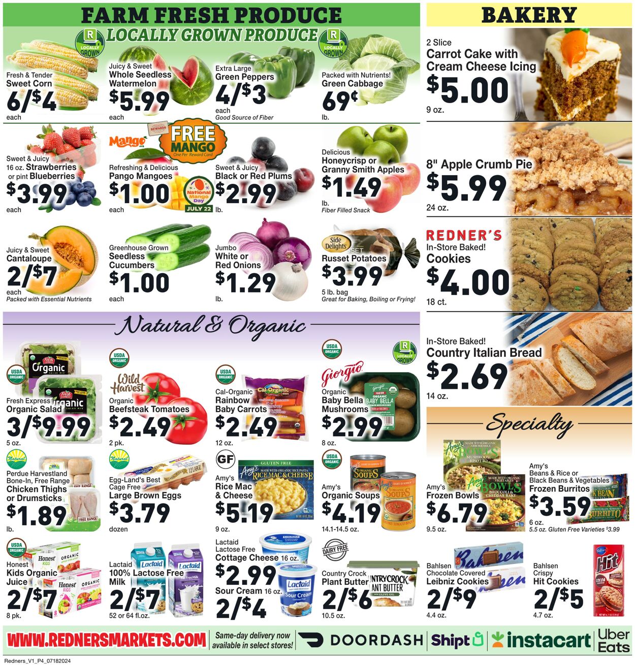 Weekly ad Redner's Markets 07/18/2024 - 07/24/2024