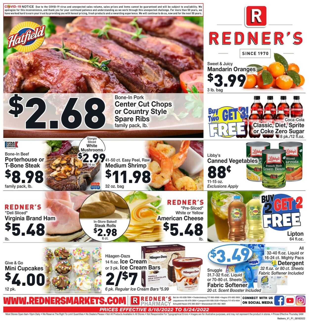 Weekly ad Redner's Markets 08/18/2022 - 08/24/2022