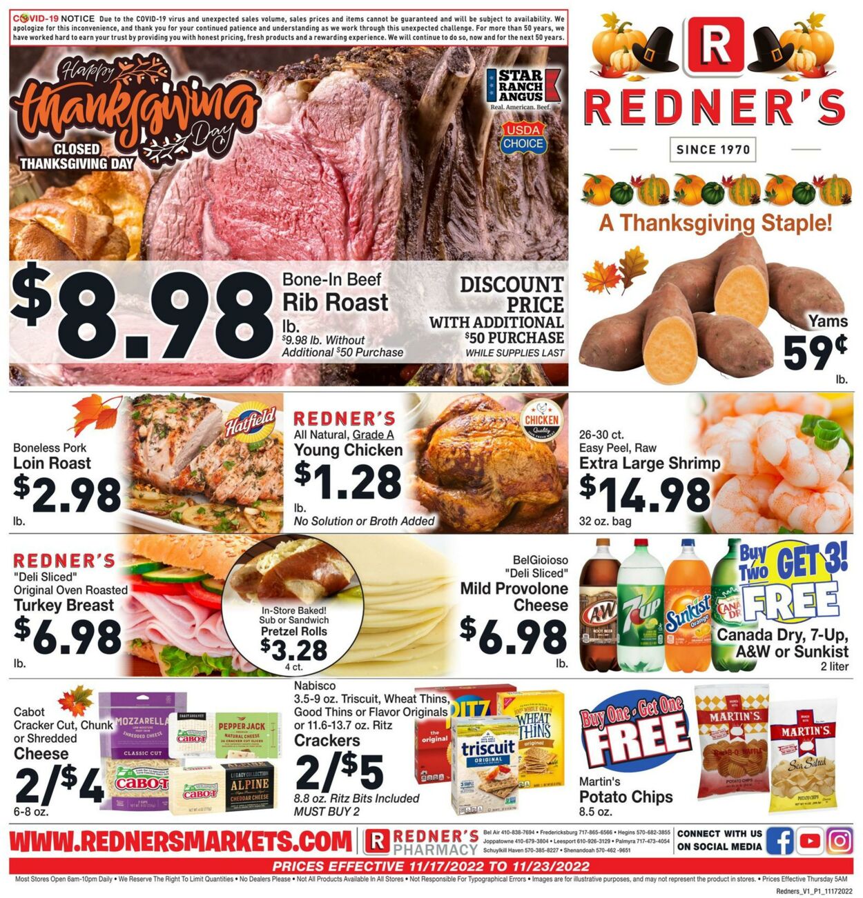 Weekly ad Redner's Markets 11/17/2022 - 11/23/2022