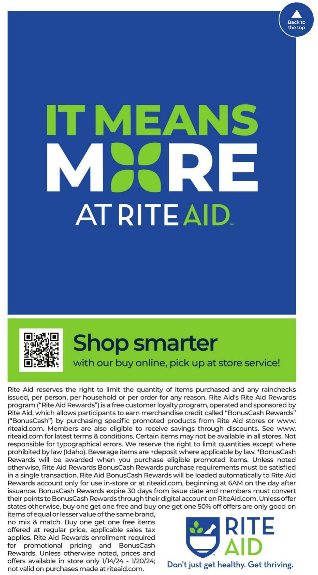 Weekly ad Rite Aid 01/14/2024 - 01/20/2024