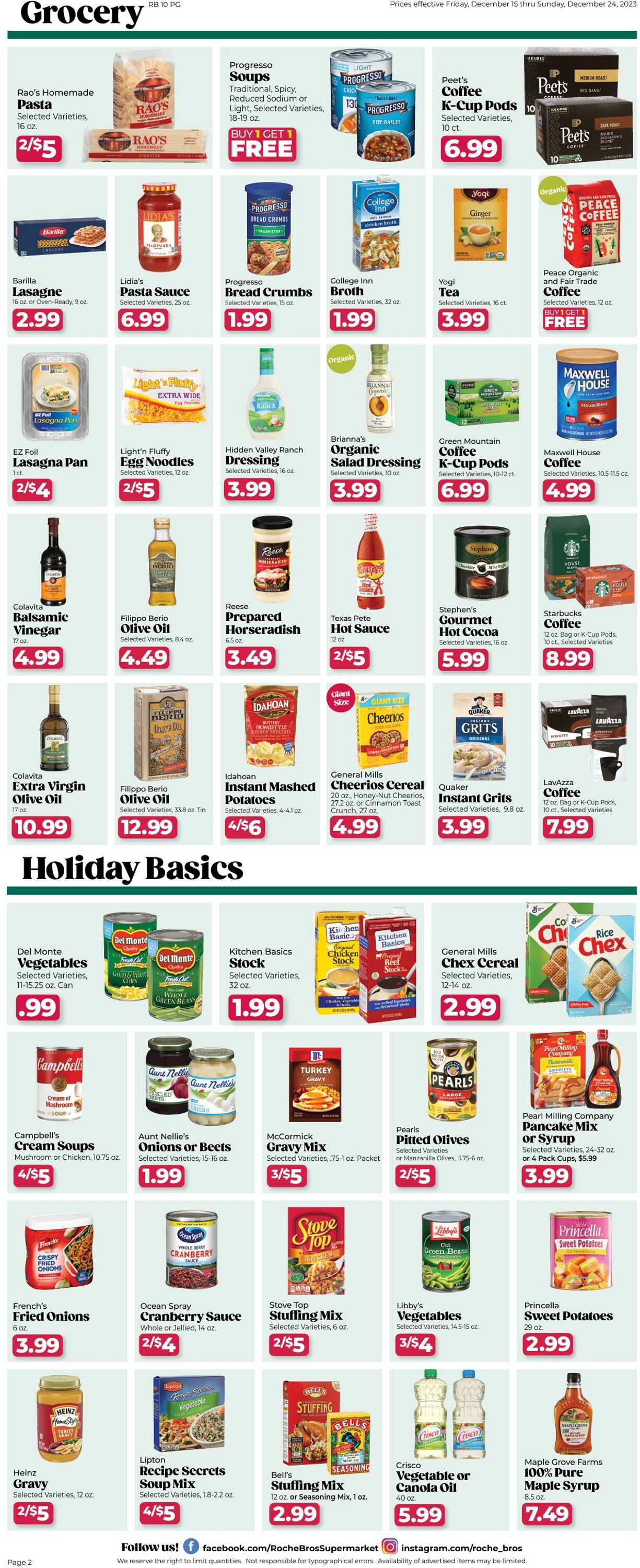 Weekly ad Roche Bros 12/15/2023 - 12/21/2023