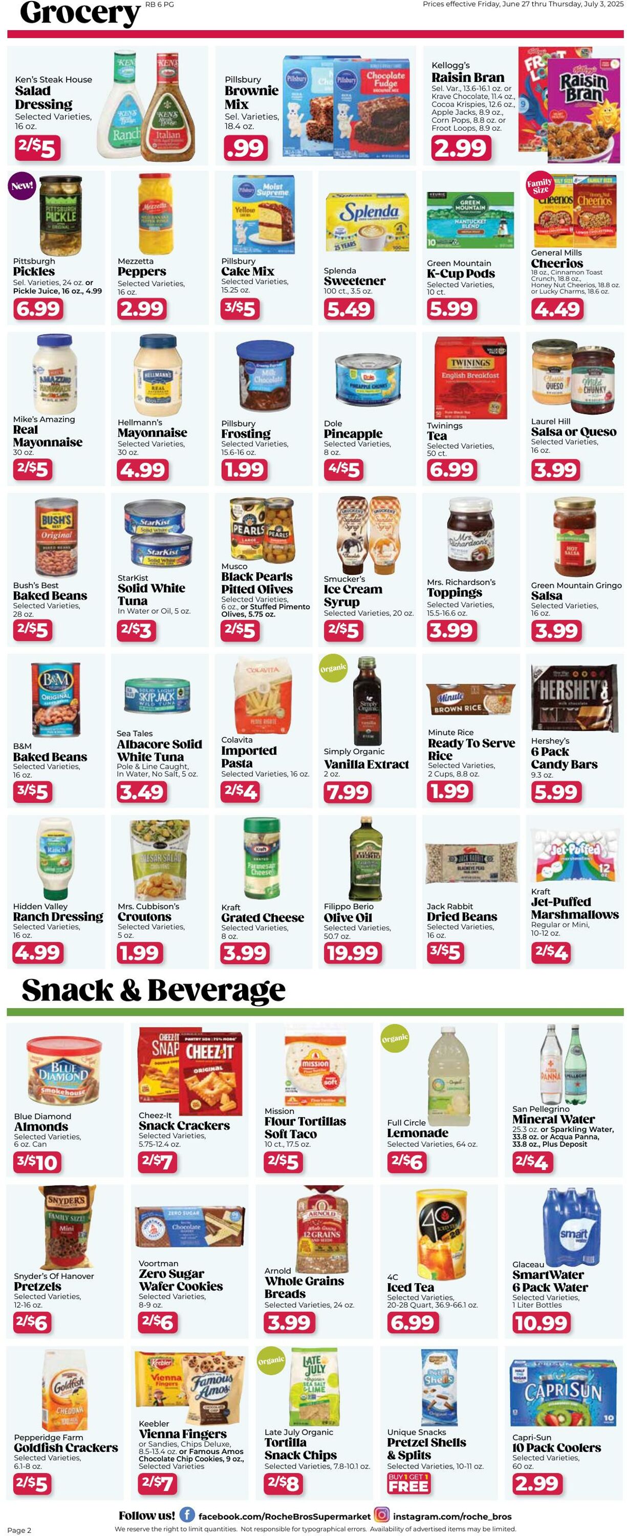 Weekly ad Roche Bros 06/27/2025 - 07/03/2025