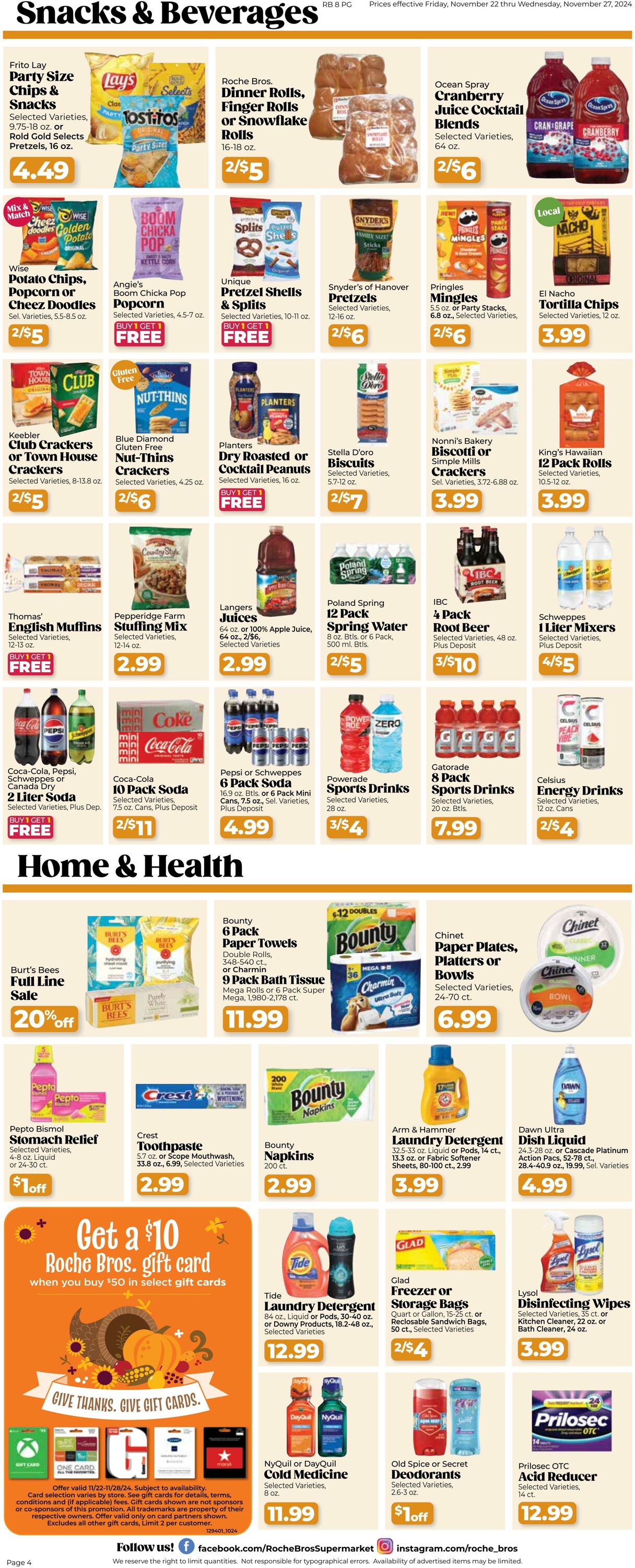 Weekly ad Roche Bros 11/22/2024 - 11/28/2024