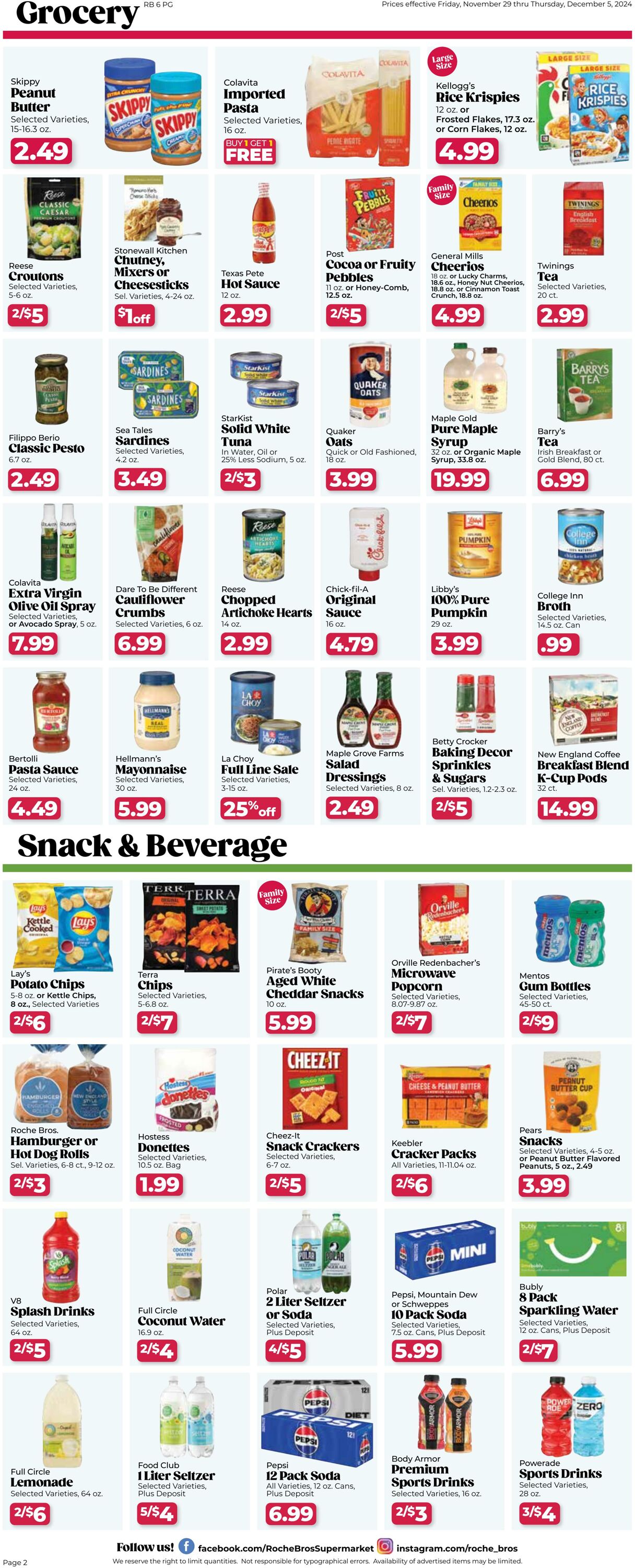 Weekly ad Roche Bros 11/29/2024 - 12/05/2024