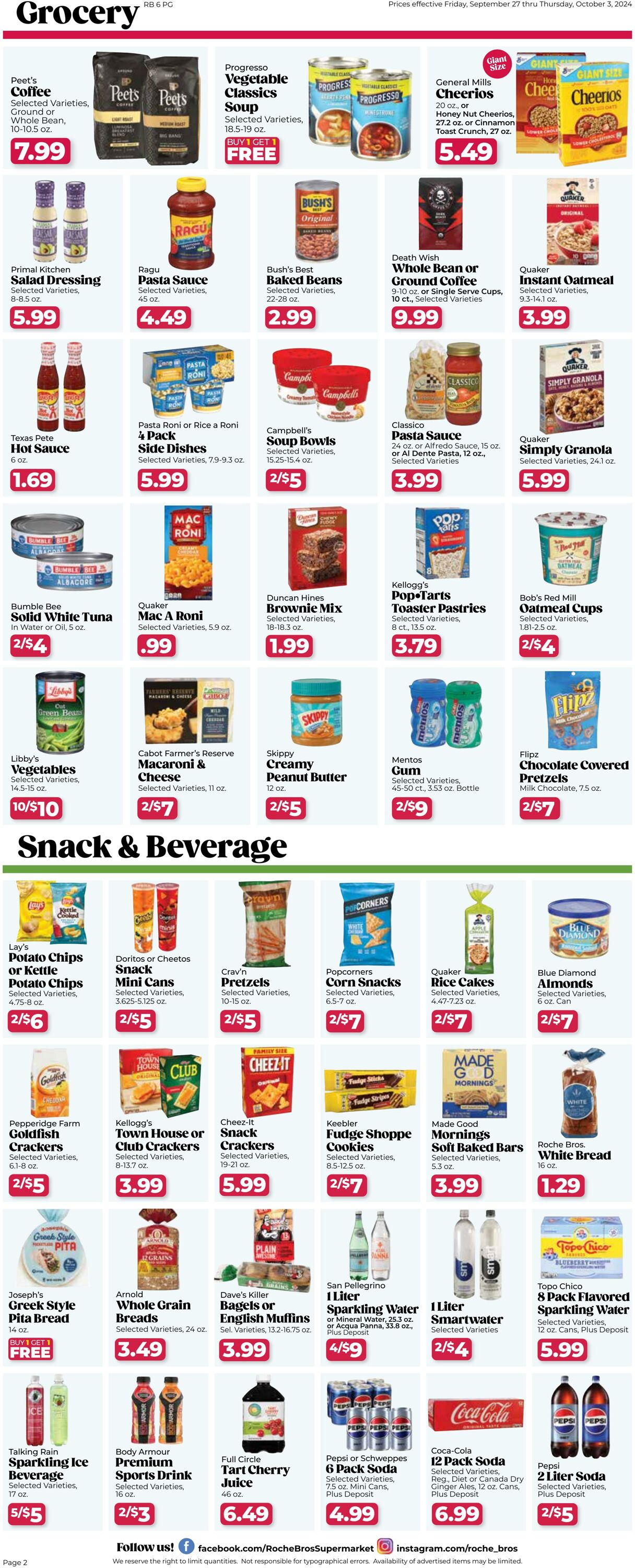 Weekly ad Roche Bros 09/27/2024 - 10/03/2024