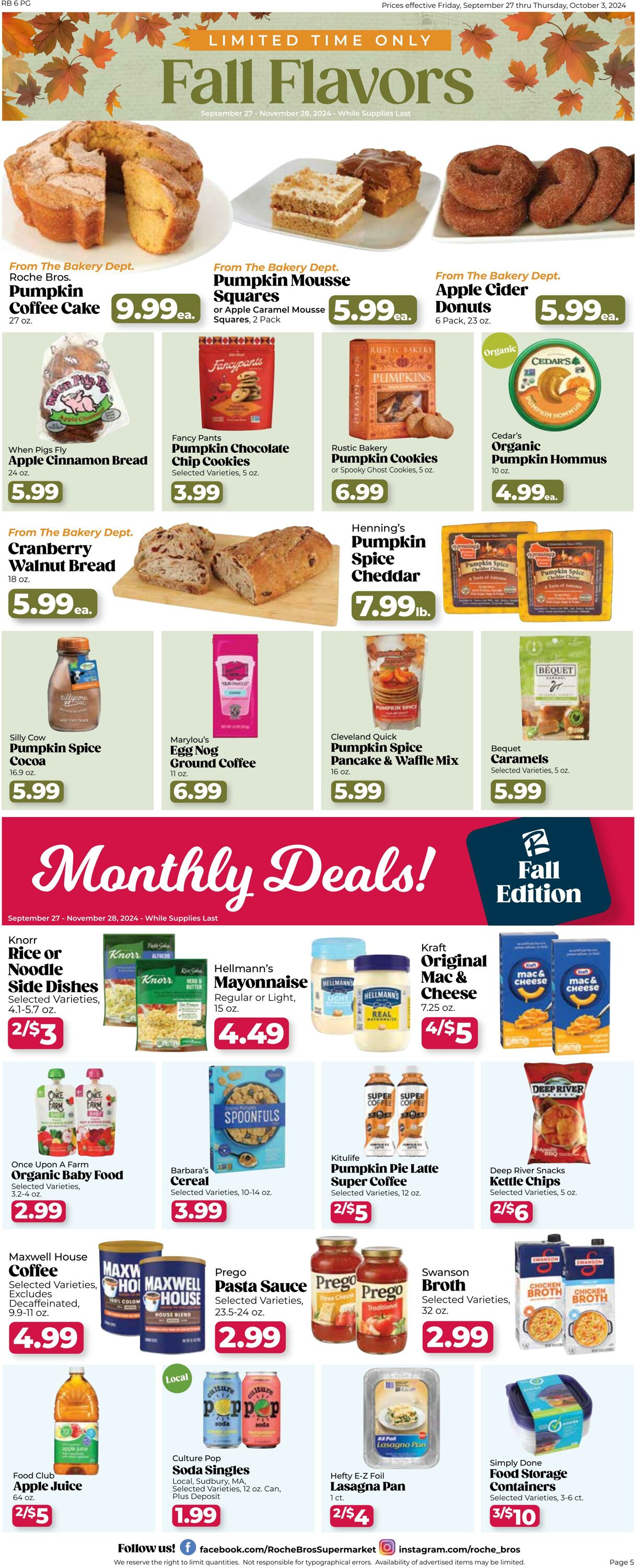 Weekly ad Roche Bros 09/27/2024 - 10/03/2024