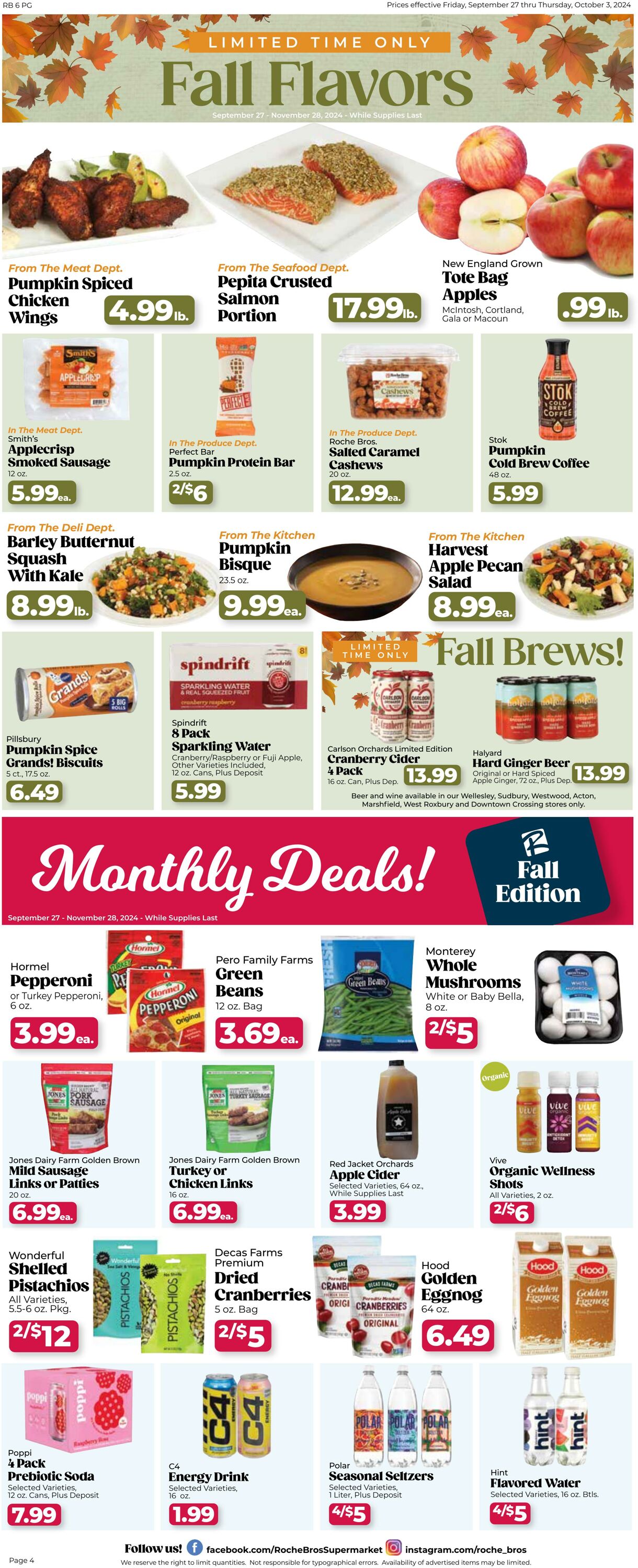 Weekly ad Roche Bros 09/27/2024 - 10/03/2024