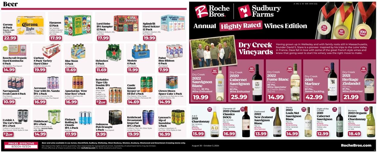 Weekly ad Roche Bros 08/30/2024 - 09/05/2024