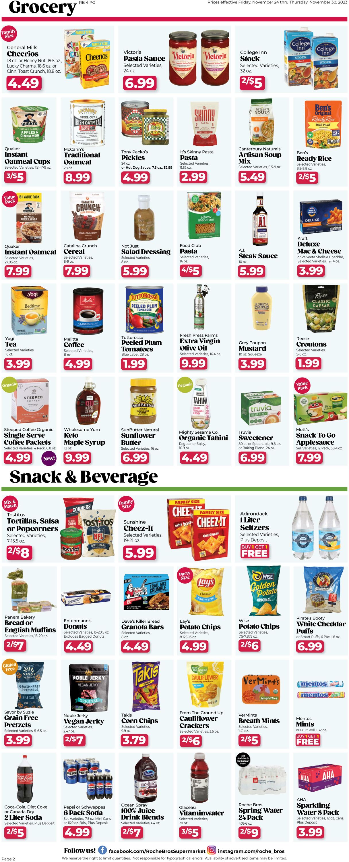 Weekly ad Roche Bros 11/24/2023 - 11/30/2023