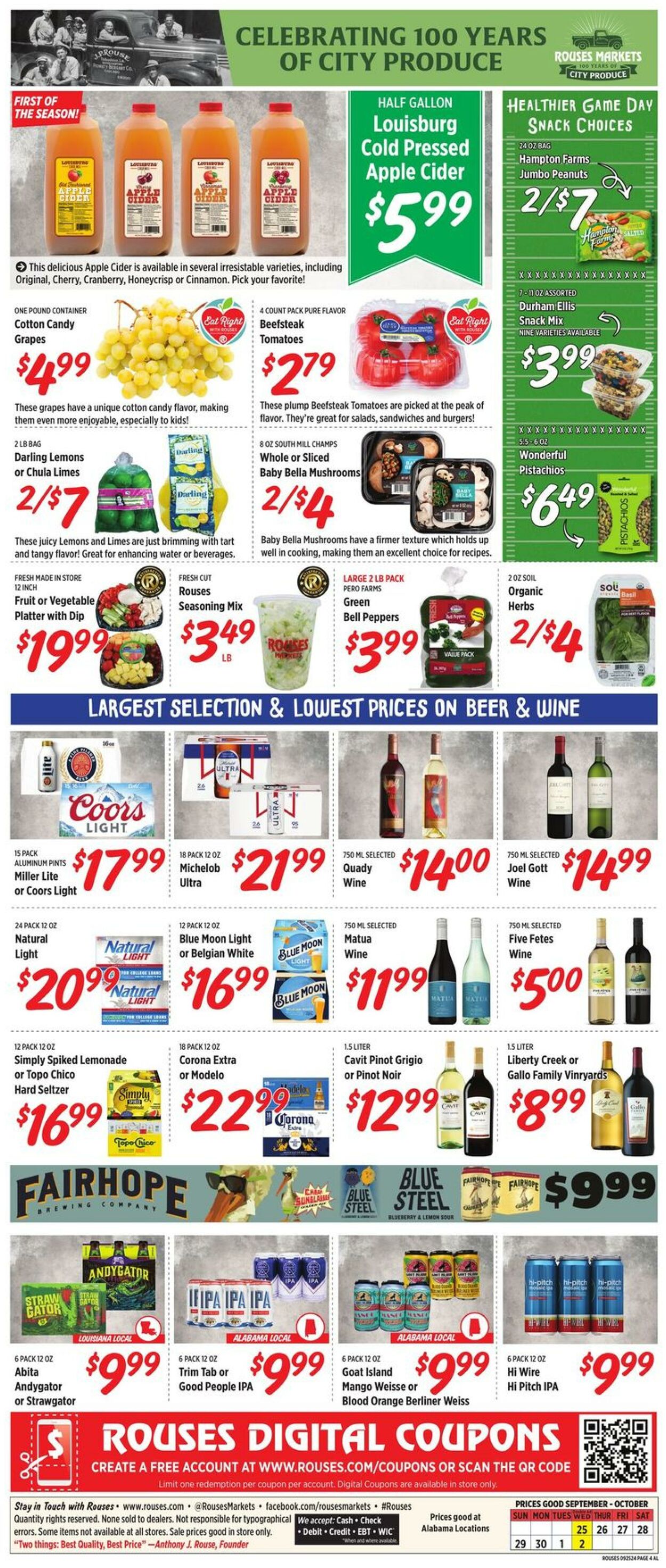 Weekly ad Rouses 09/25/2024 - 10/02/2024