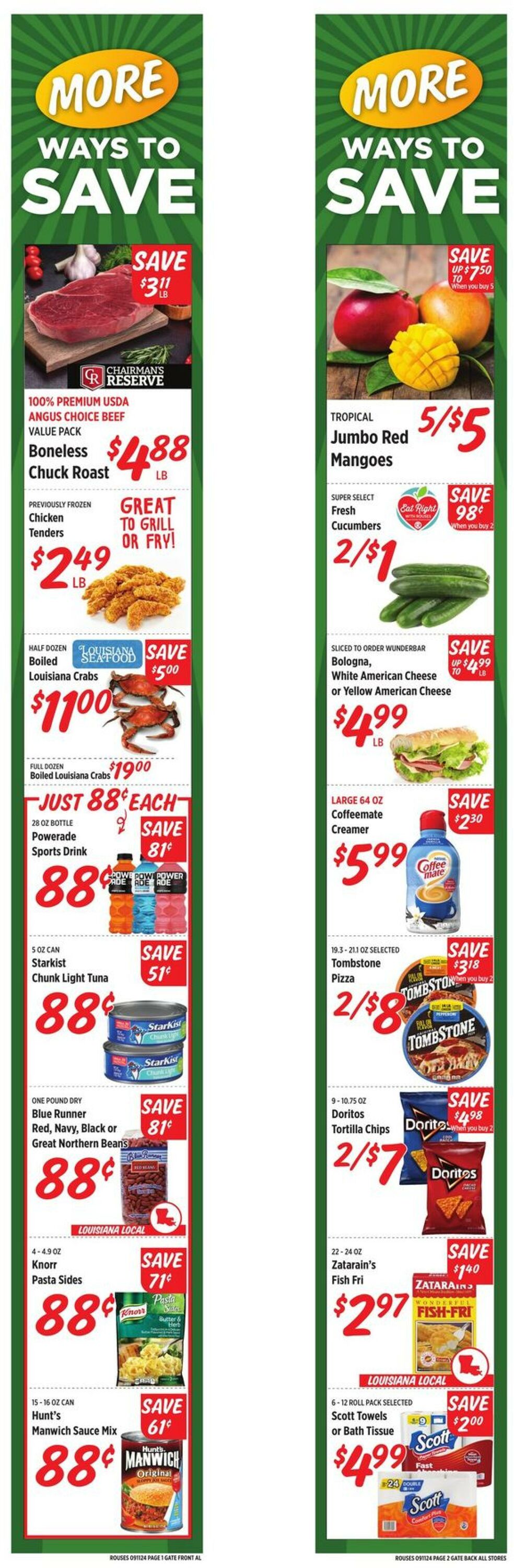 Weekly ad Rouses 09/11/2024 - 09/18/2024