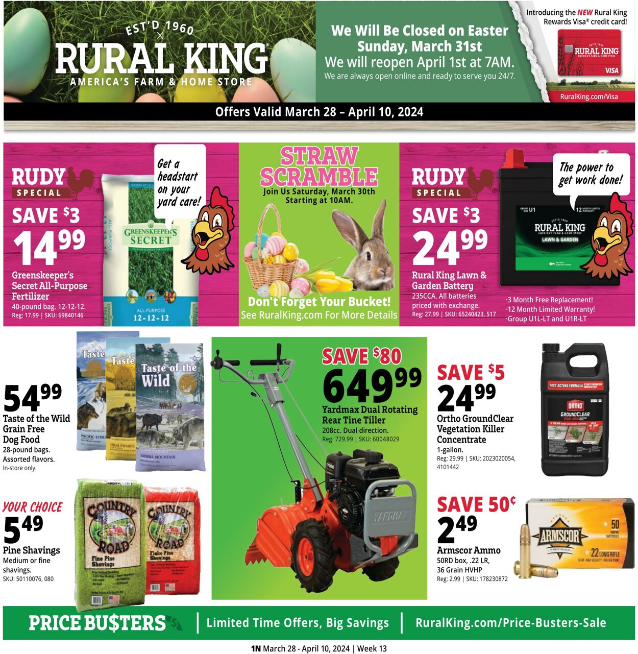 Weekly ad Rural King - 03/28/2024 thru 04/10/2024 Mar 27, 2024 - Apr 10, 2024