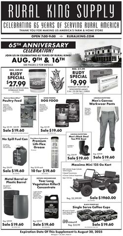 Weekly ad Rural King 08/07/2025 - 08/20/2025