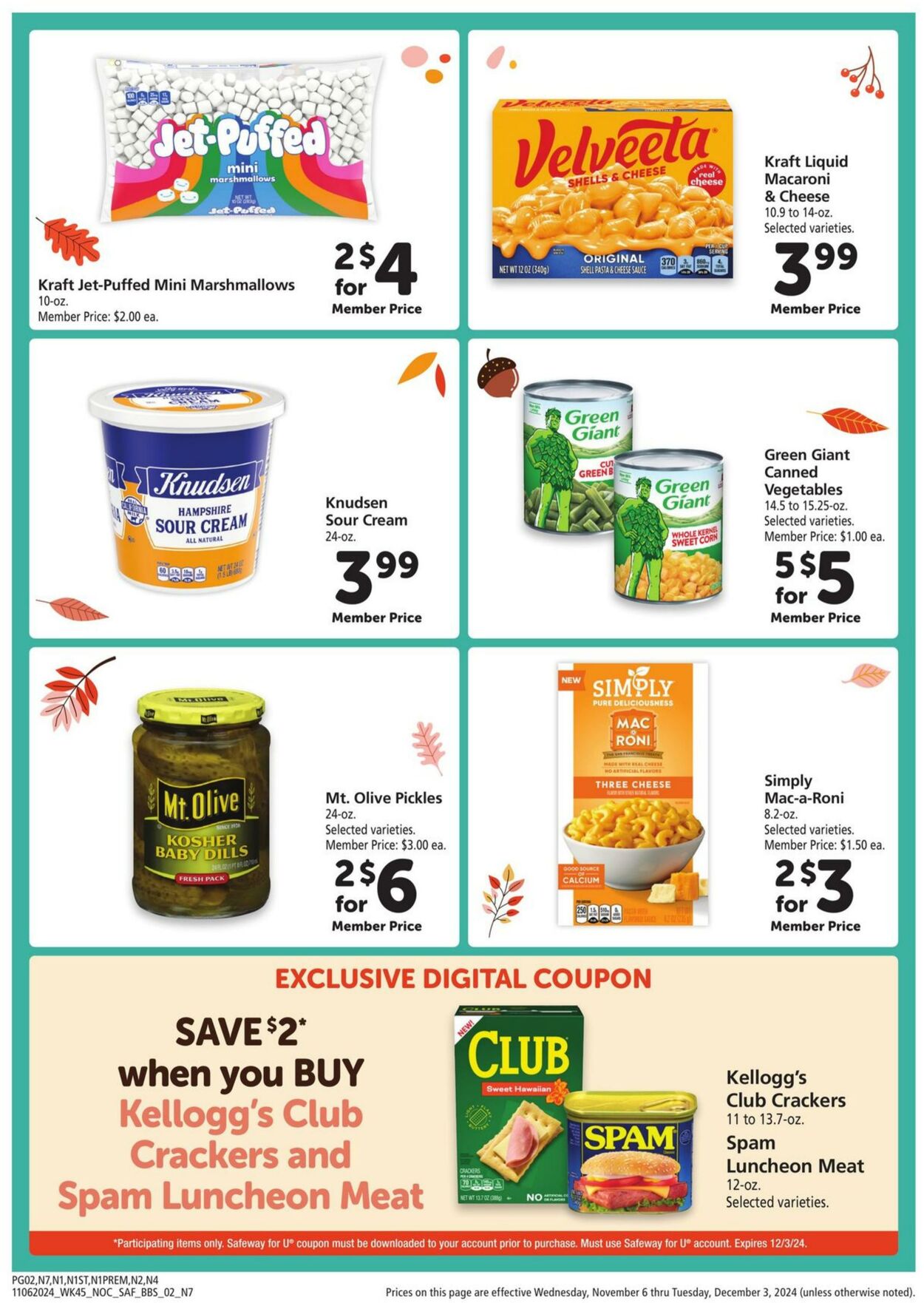 Weekly ad Safeway 11/06/2024 - 12/03/2024