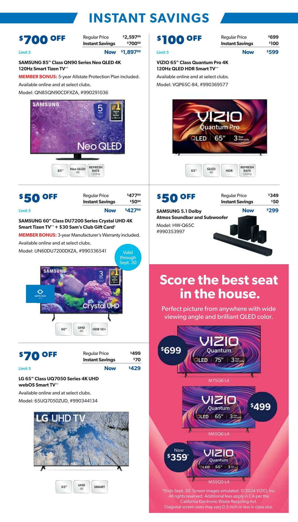 Weekly ad Sam's Club 08/28/2024 - 09/22/2024