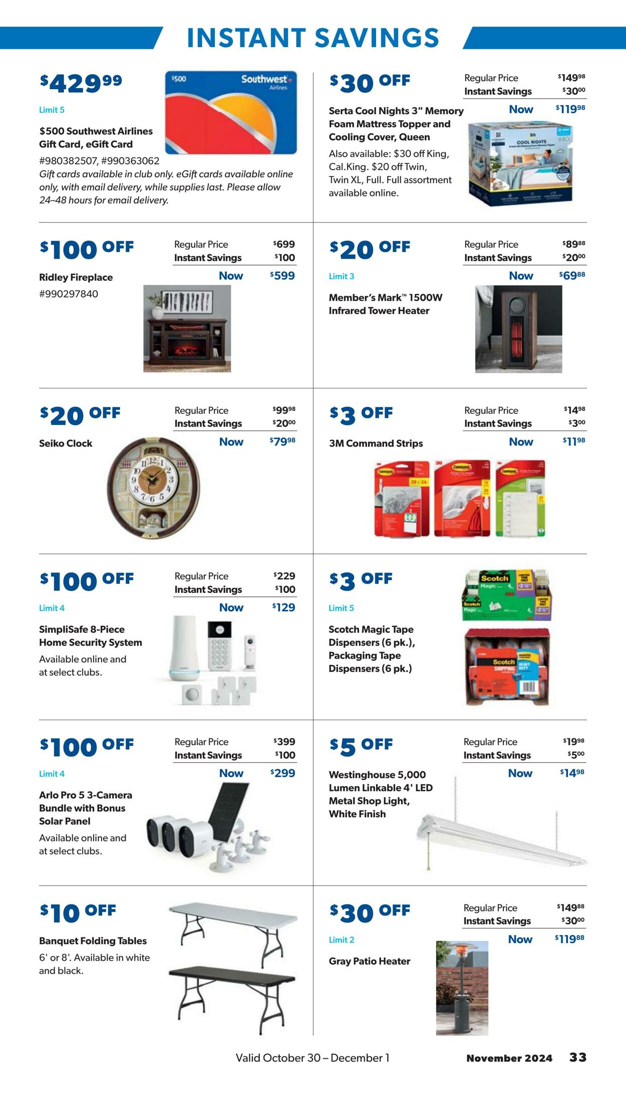 Weekly ad Sam's Club 10/30/2024 - 12/01/2024