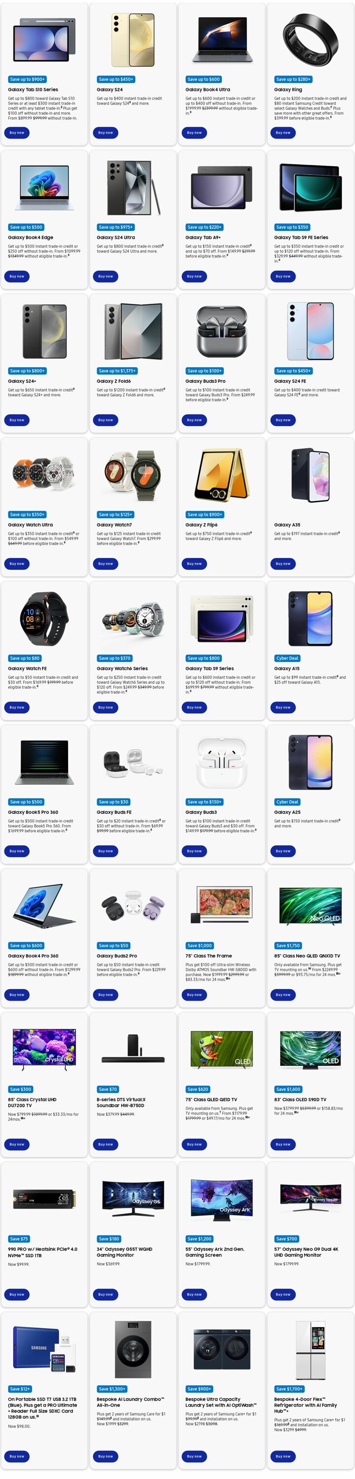 Weekly ad Samsung 01/01/2025 - 01/31/2025