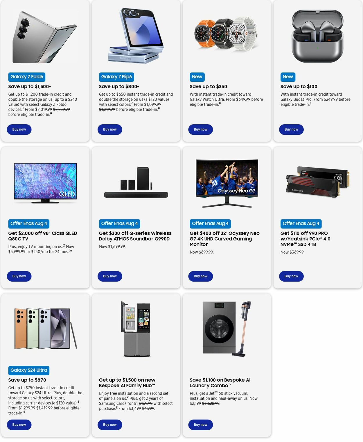 Weekly ad Samsung 08/01/2024 - 08/31/2024