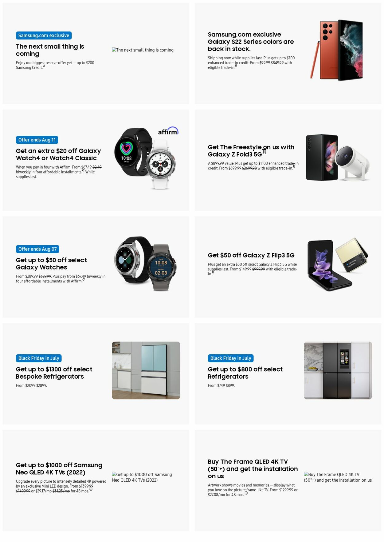 Weekly ad Samsung 08/09/2022 - 08/18/2022