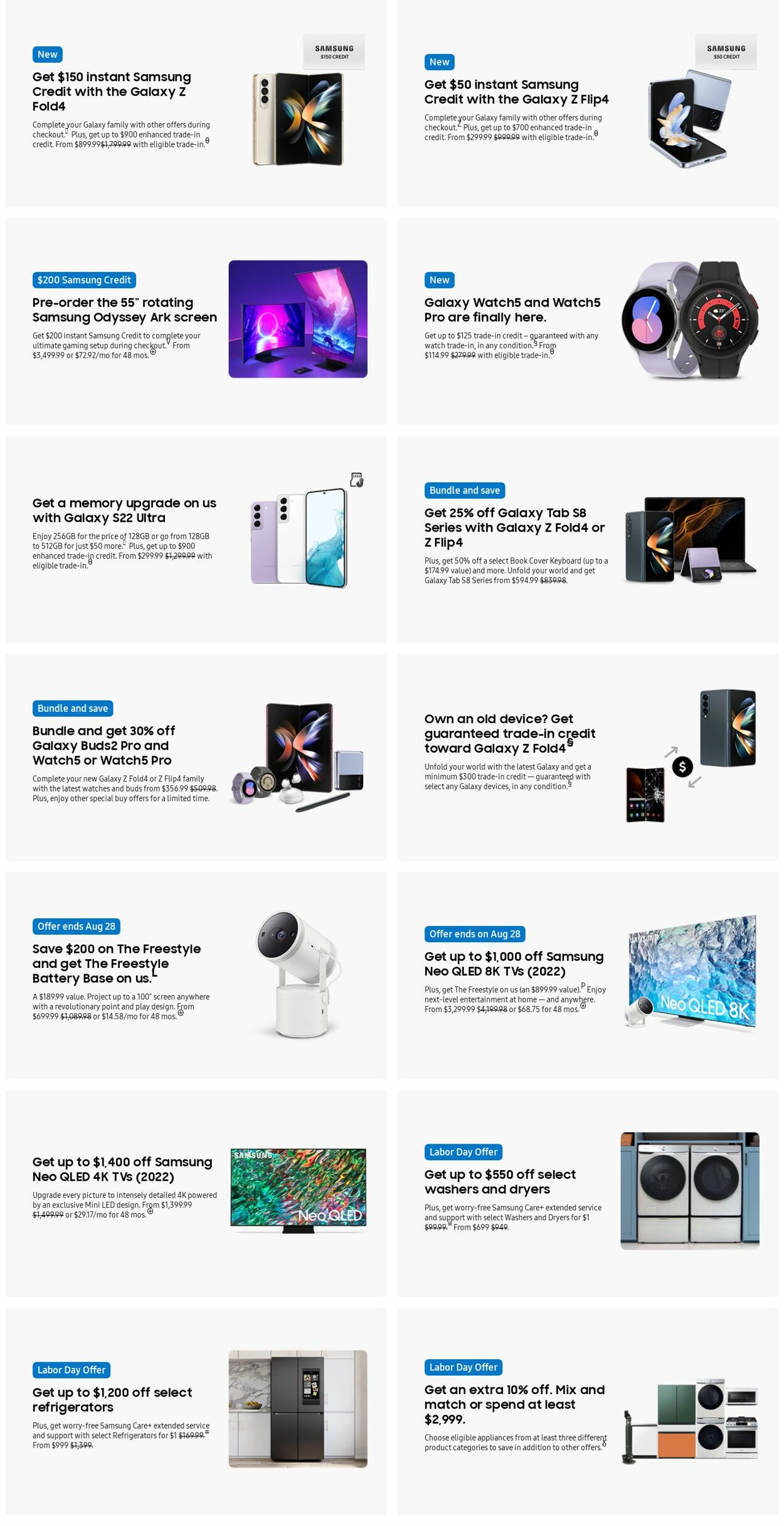 Weekly ad Samsung 08/30/2022 - 09/08/2022