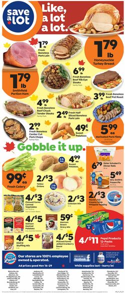 Weekly ad Save a Lot 11/16/2022-11/29/2022