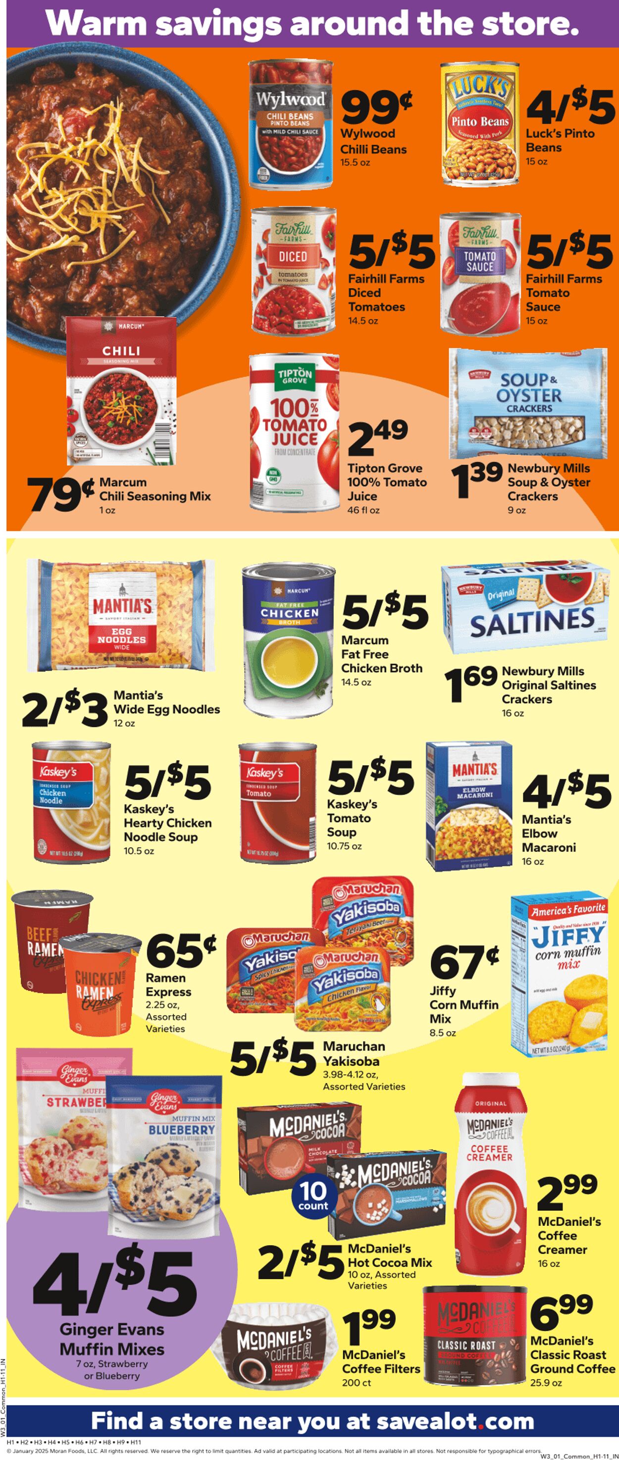 Weekly ad Save a Lot 01/20/2025 - 02/03/2025