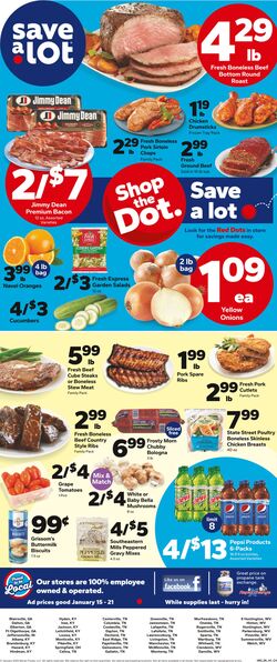 Weekly ad Save a Lot 01/20/2025 - 02/03/2025