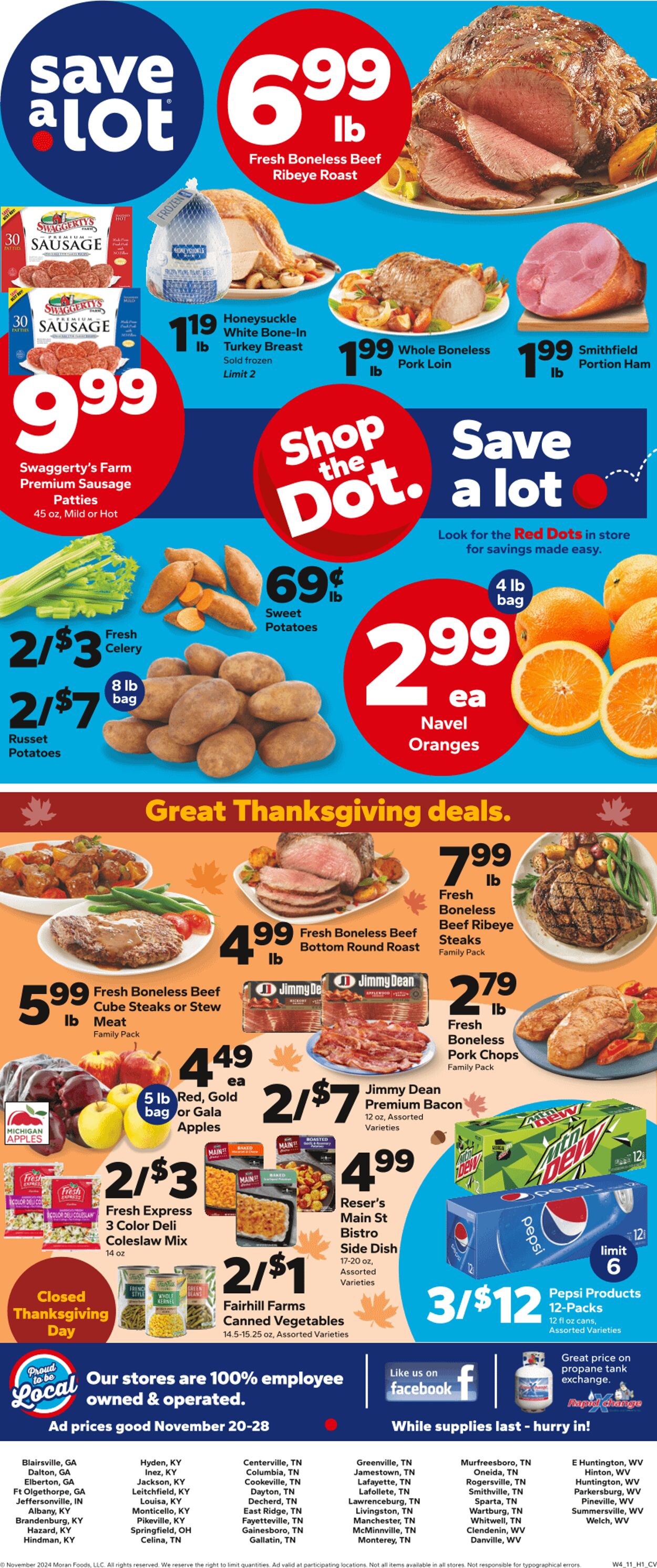 Weekly ad Save a Lot 11/20/2024 - 11/28/2024