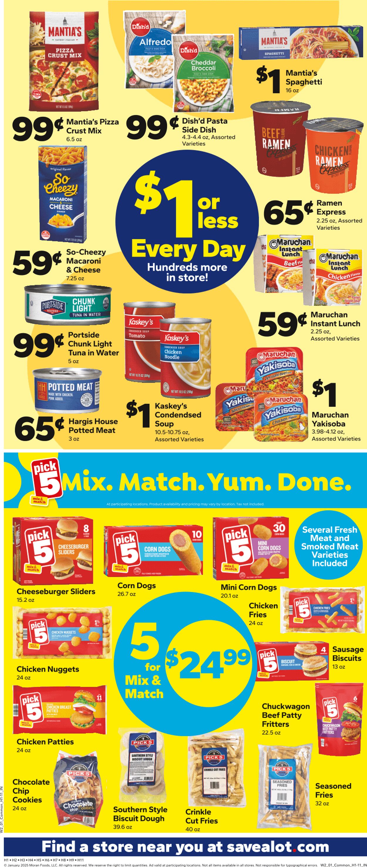 Weekly ad Save a Lot 01/08/2025 - 01/14/2025