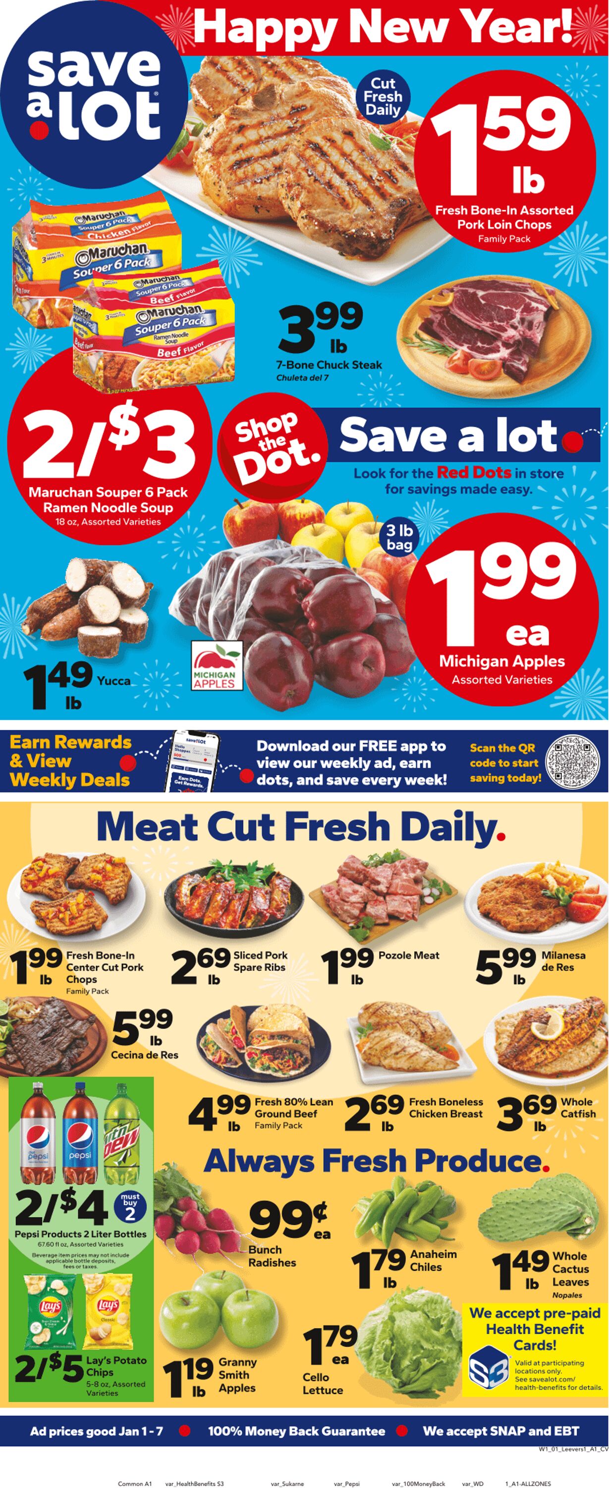 Weekly ad Save a Lot 01/01/2025 - 01/07/2025