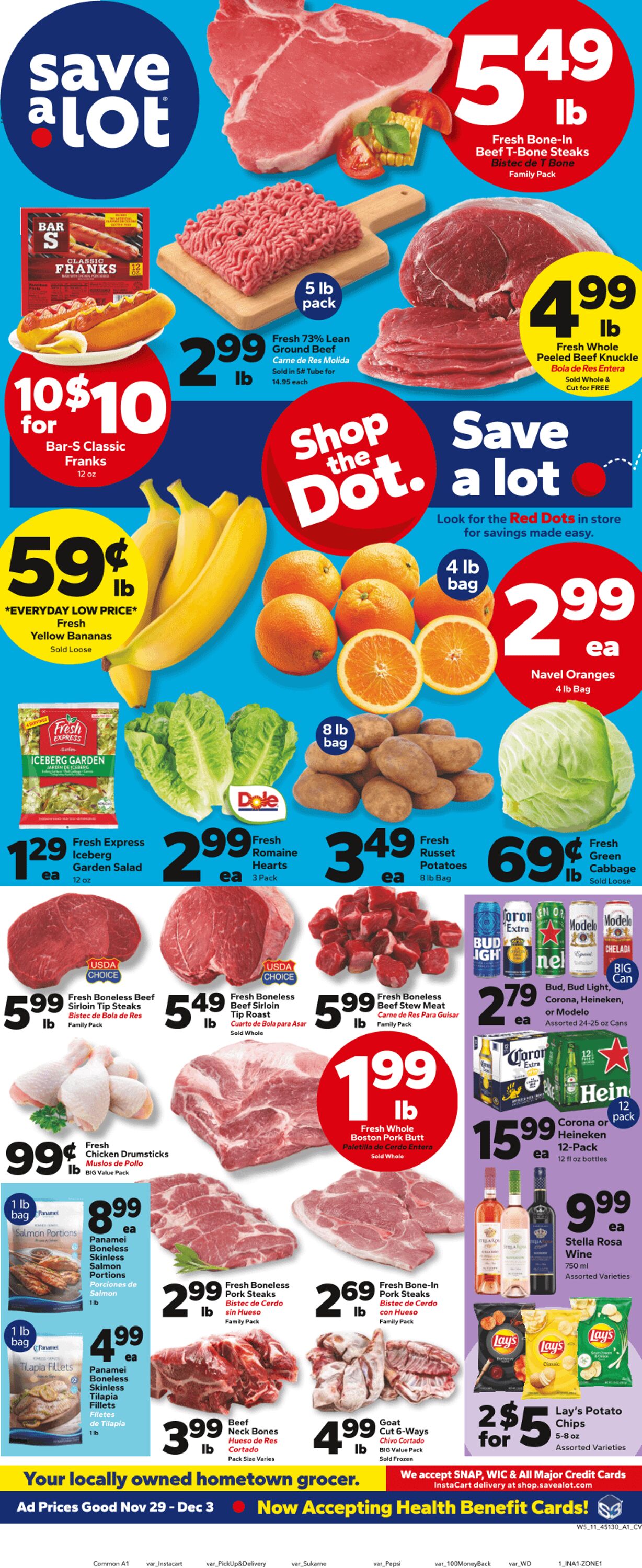 Weekly ad Save a Lot 11/29/2024 - 12/03/2024