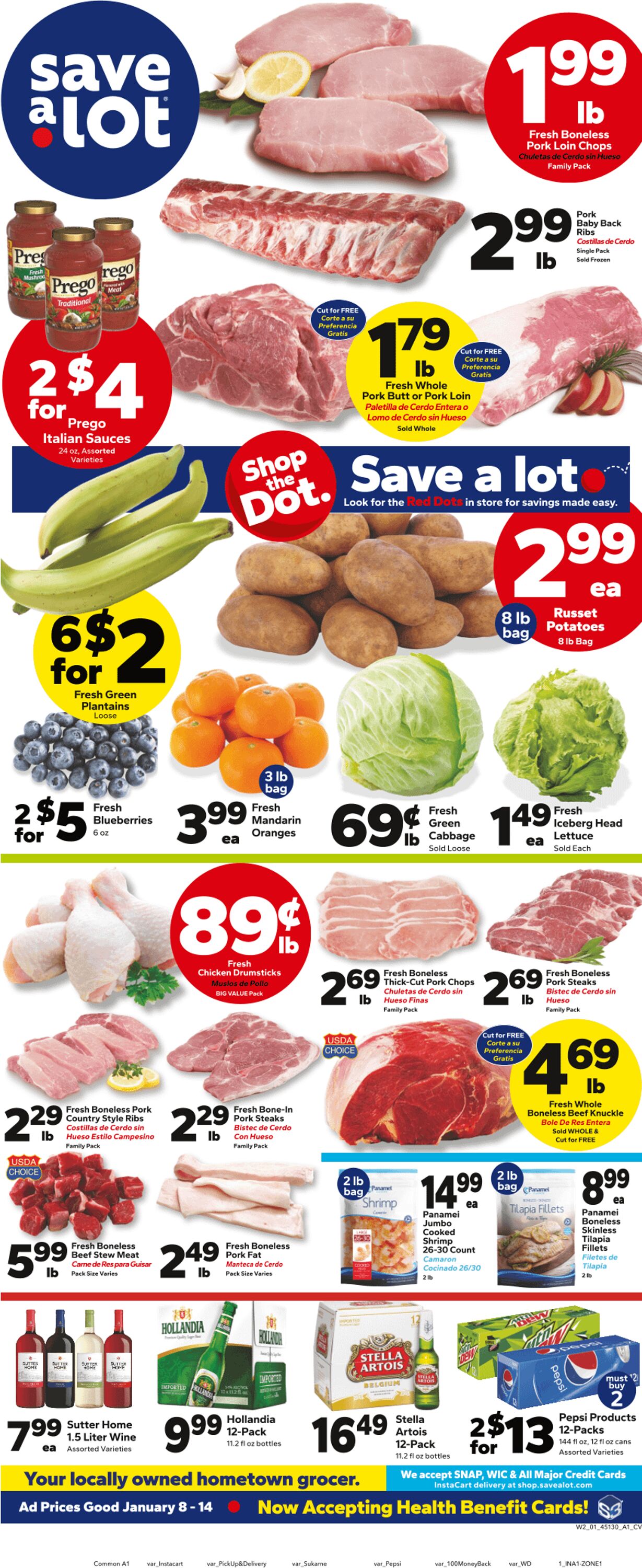 Weekly ad Save a Lot 01/08/2025 - 01/14/2025