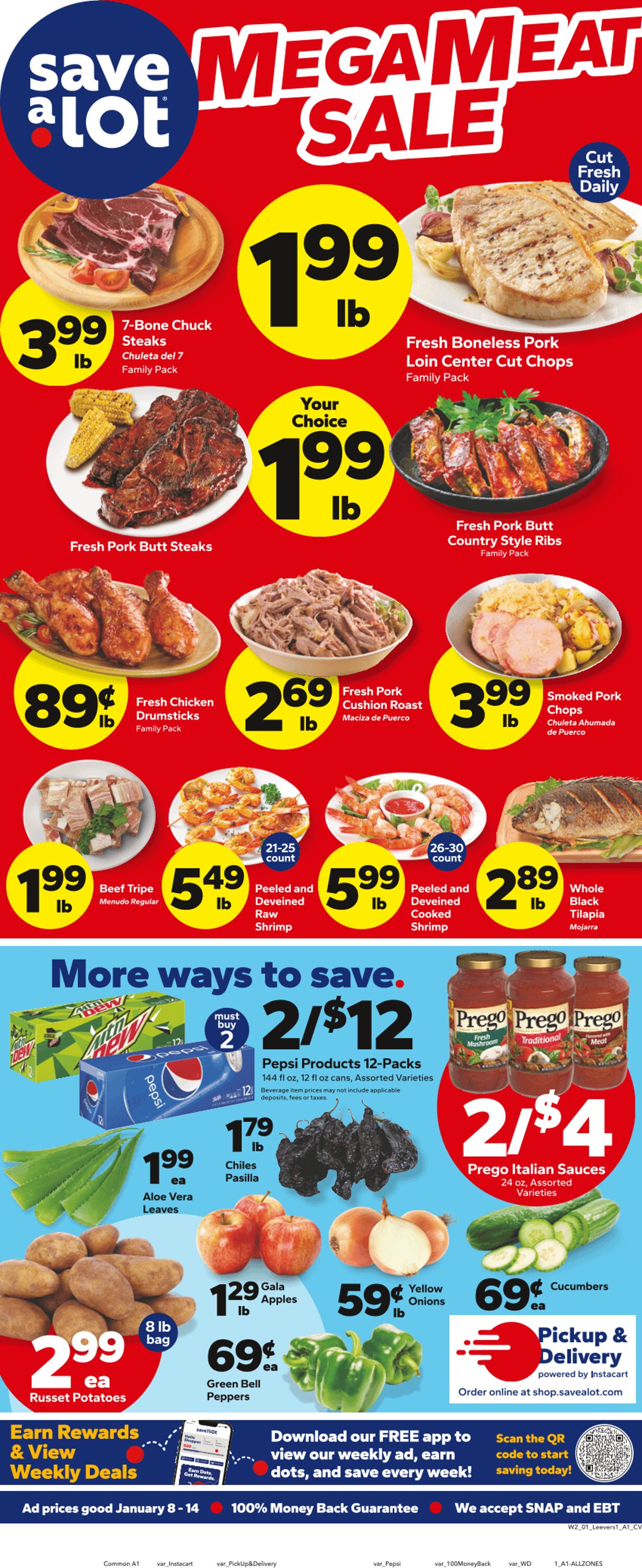 Weekly ad Save a Lot 01/08/2025 - 01/14/2025